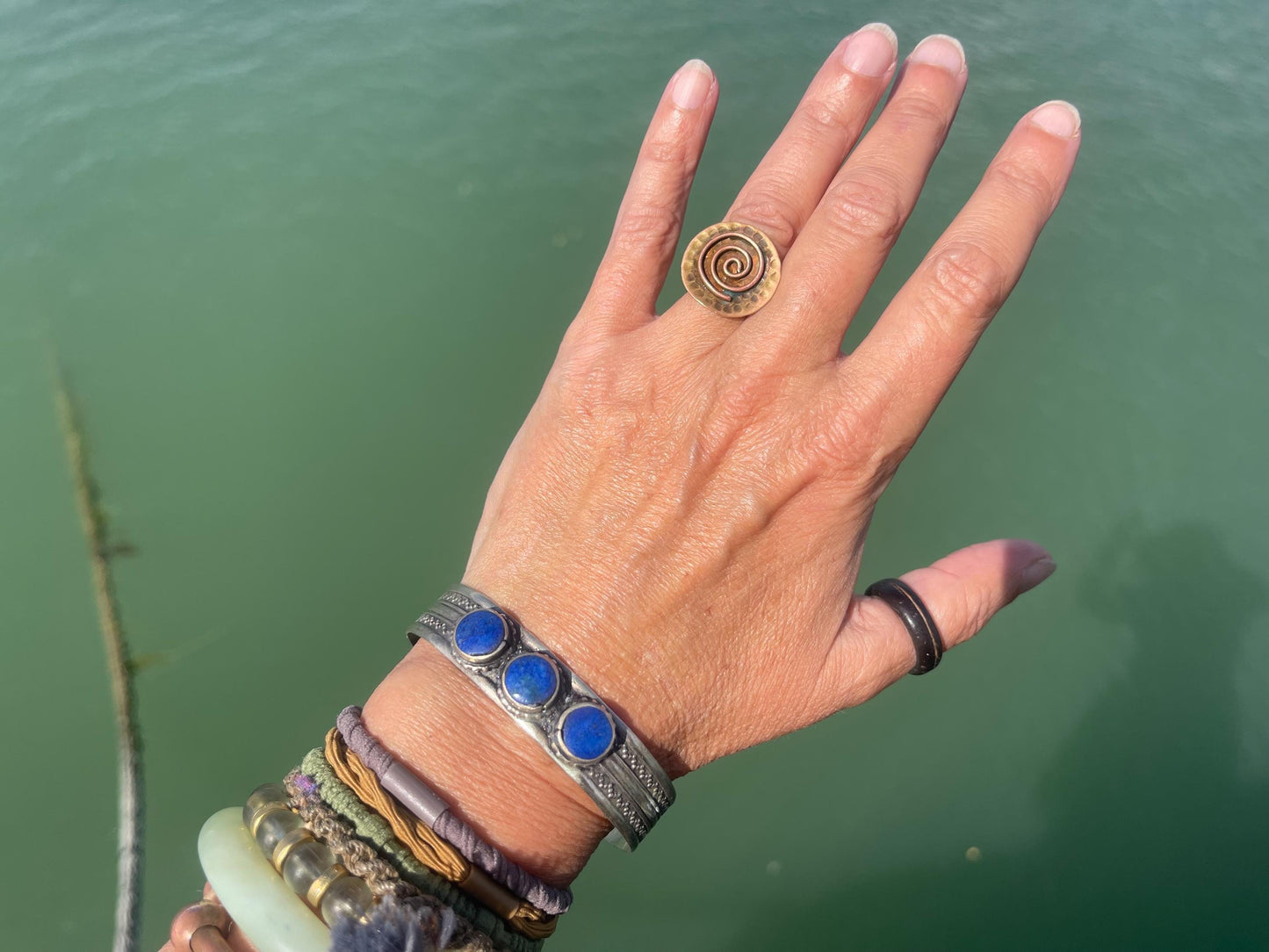 Vintage lapis bangle, vintage jewellery, ethical jewellery, belly dance bracelet, boho bracelet, lapis bracelet, vintage lapis jewellery