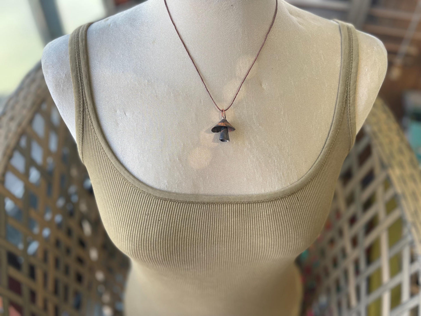 Handmade mushroom necklace. Mushroom jewellery. Boho gifts.