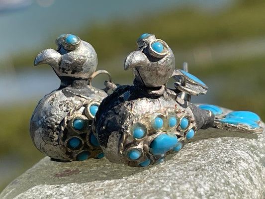 Gypsy jewellery, vintage bird earrings, silver bird earrings, vintage bird jewellery, ethical jewellery,  gypsy earrings, unusual gift ideas