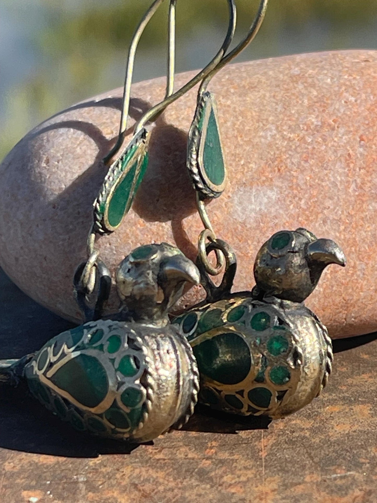 Gypsy jewellery, vintage bird earrings, silver bird earrings, vintage bird jewellery, ethical jewellery,  gypsy earrings, unusual gift ideas