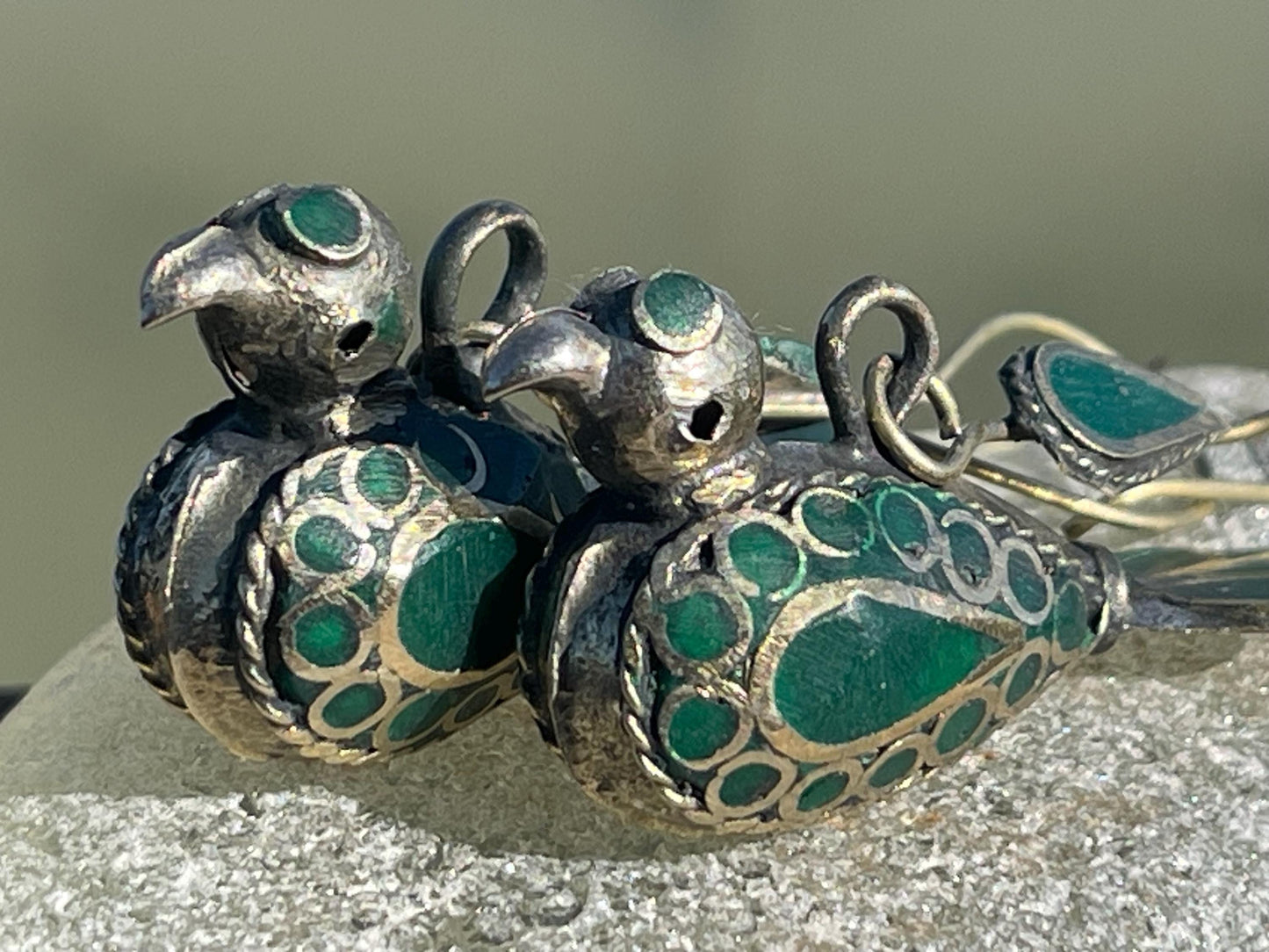 Gypsy jewellery, vintage bird earrings, silver bird earrings, vintage bird jewellery, ethical jewellery,  gypsy earrings, unusual gift ideas