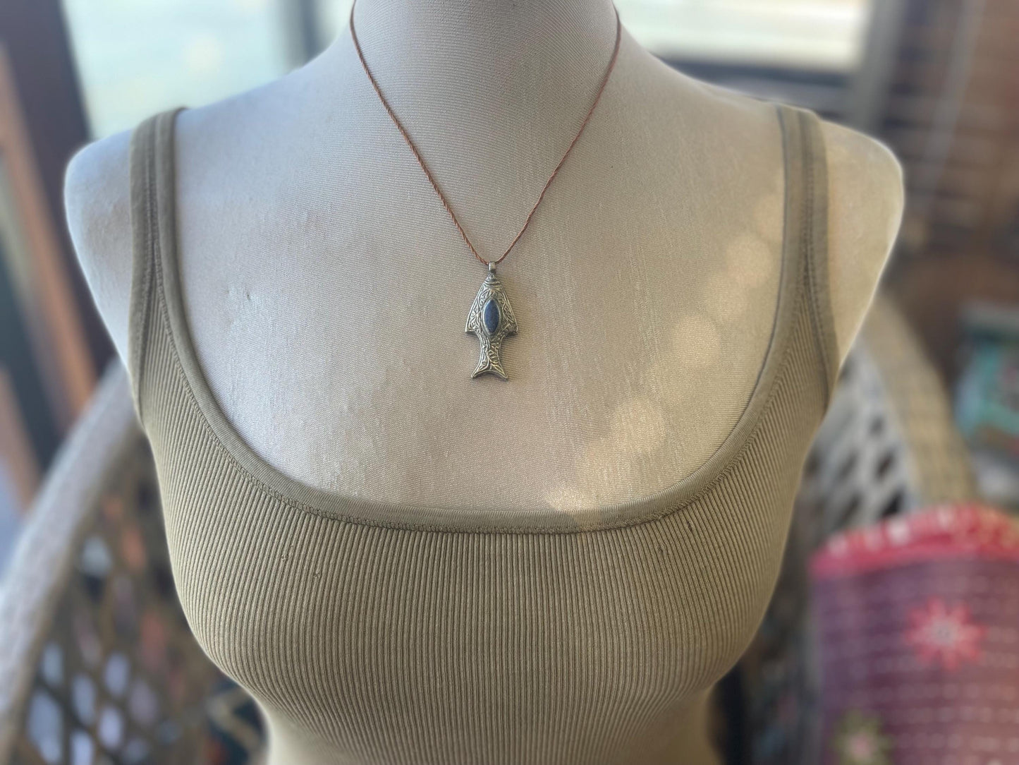 Gypsy jewellery, fish necklace, lapis necklace, vintage jewellery, ethical jewellery, fish pendant, boho necklace, unique lapis fish