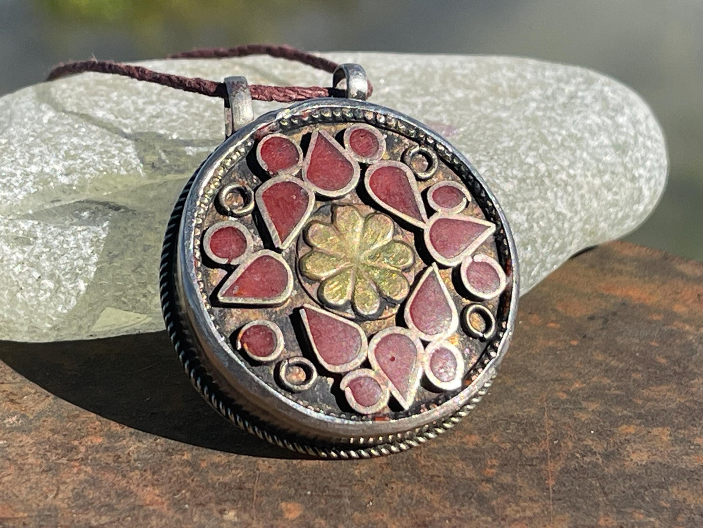 Gypsy jewellery. Red statement necklace. Vintage jewellery, ethical jewellery, eco friendly jewellery, boho necklace, unique necklace