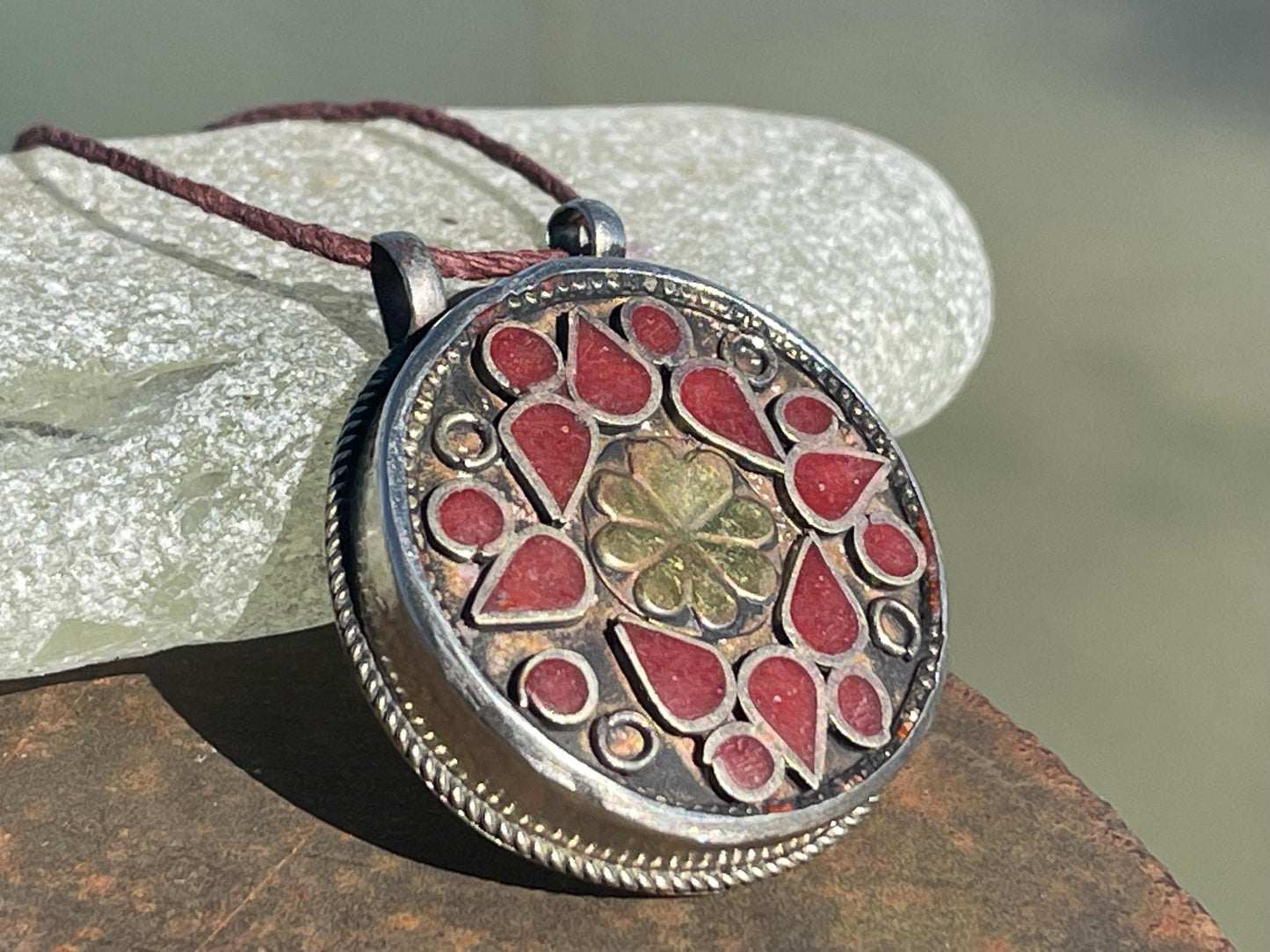 Gypsy jewellery. Red statement necklace. Vintage jewellery, ethical jewellery, eco friendly jewellery, boho necklace, unique necklace