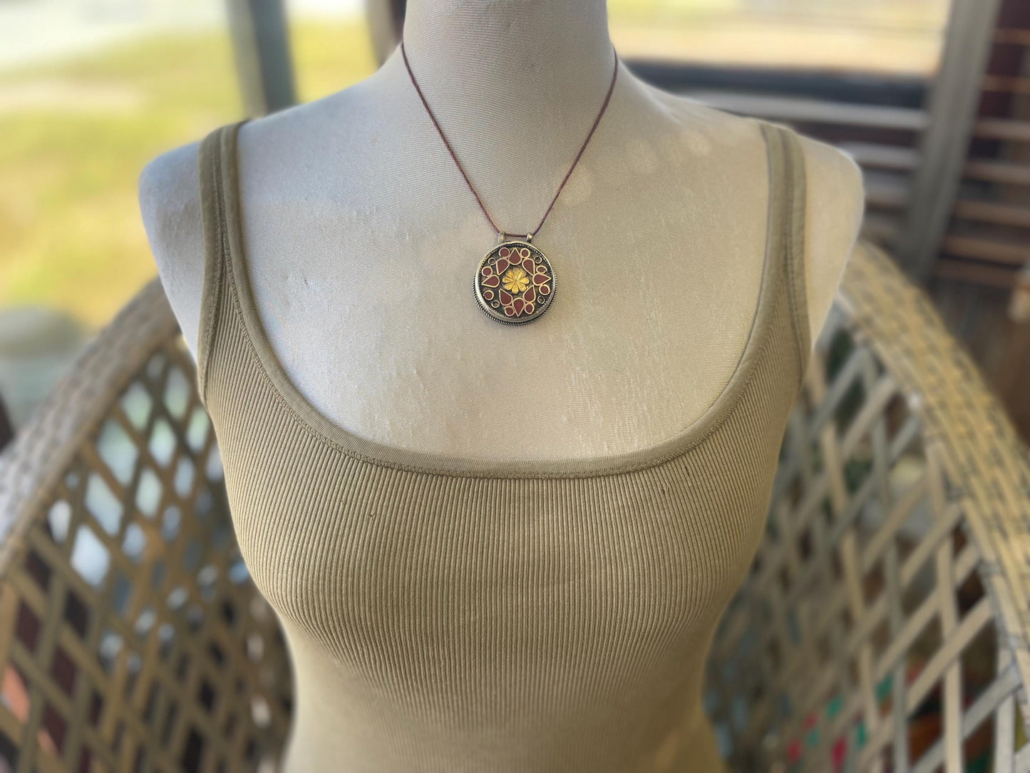 Gypsy jewellery. Red statement necklace. Vintage jewellery, ethical jewellery, eco friendly jewellery, boho necklace, unique necklace