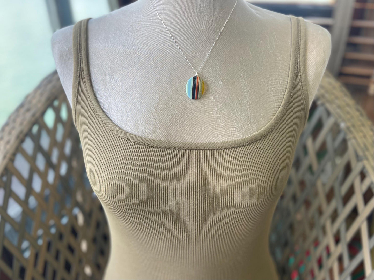 Surfite Pendants on recycled sterling silver chains. Gift for surfer, unique gifts. Handmade gift for surfers. Surfer presents. Gift for him