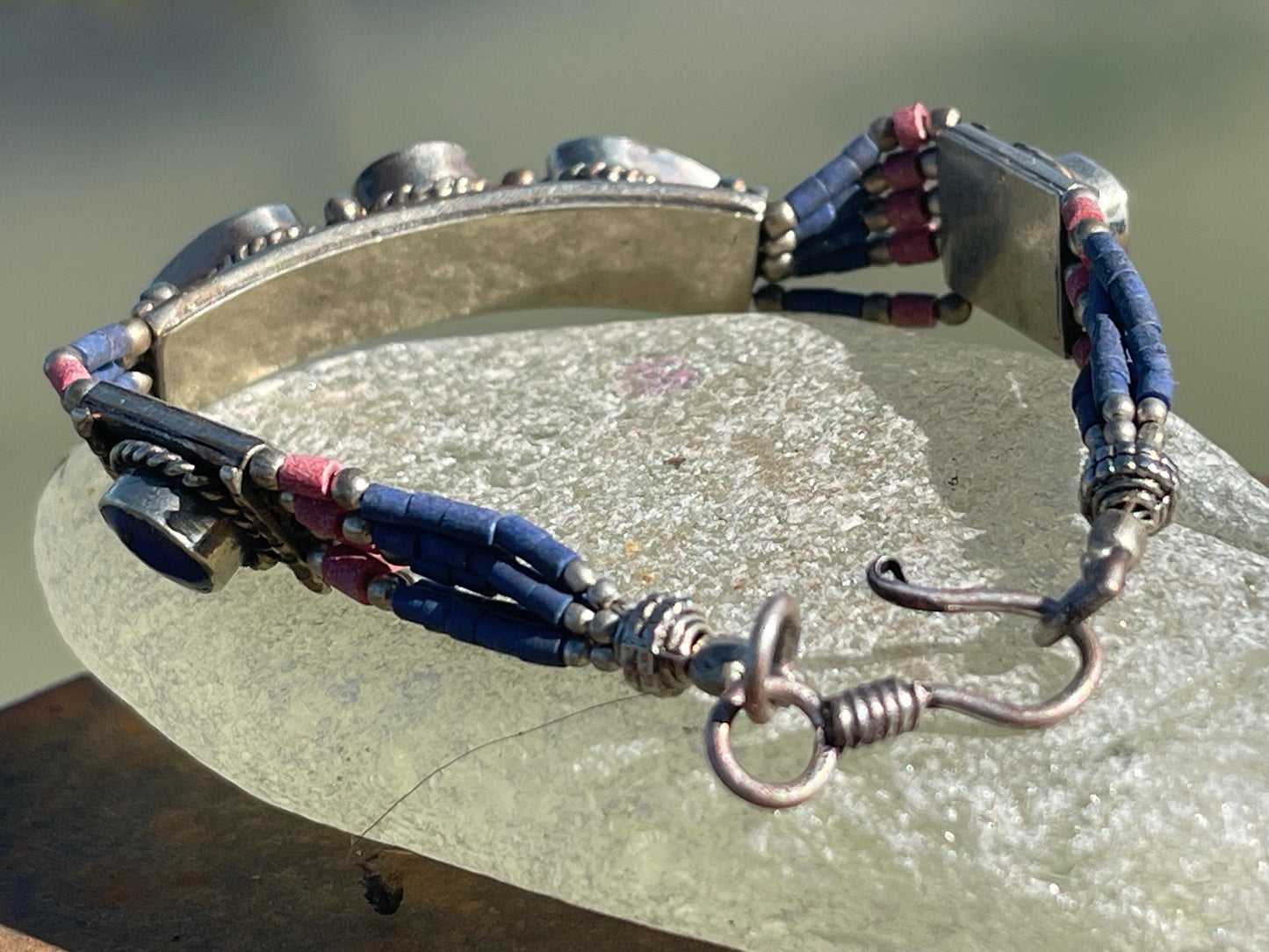 Vintage lapis bangle, vintage jewellery, ethical jewellery, belly dance bracelet, boho bracelet, lapis bracelet, vintage lapis jewellery