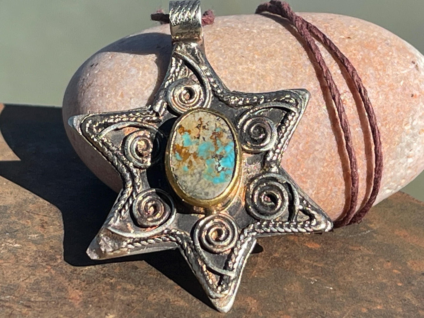 Vintage turquoise star necklaces, silver star jewellery, ethical jewellery. Eco friendly jewellery. Ethical jewellery. Turquoise pendants.