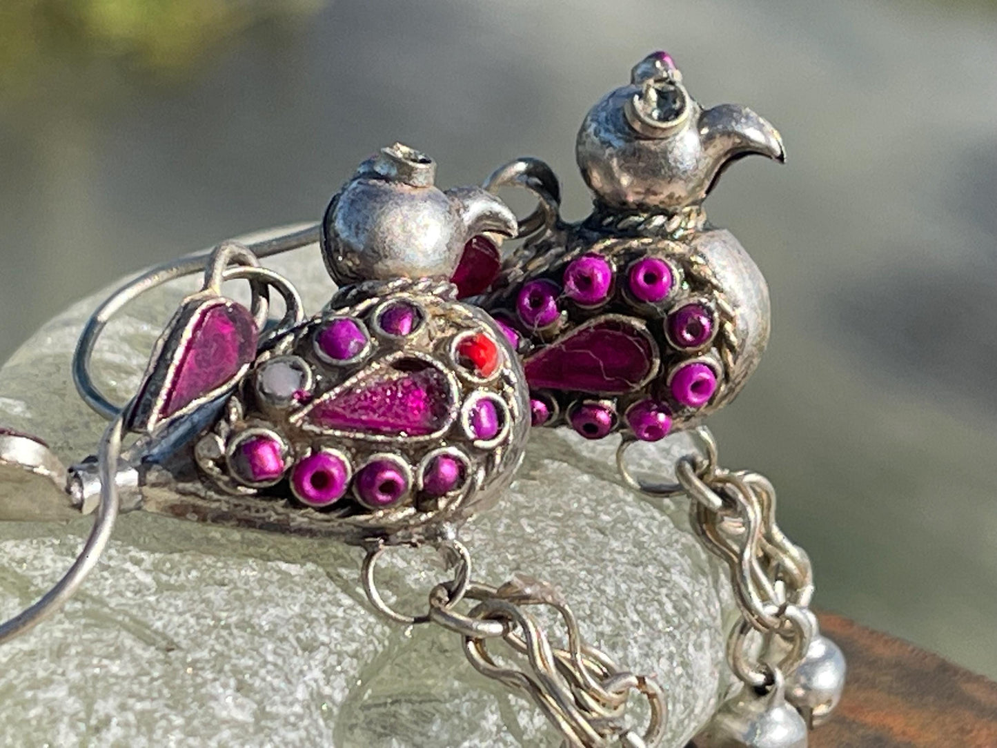 Gypsy jewellery, vintage bird earrings, silver bird earrings, vintage bird jewellery, ethical jewellery,  gypsy earrings, unusual gift ideas