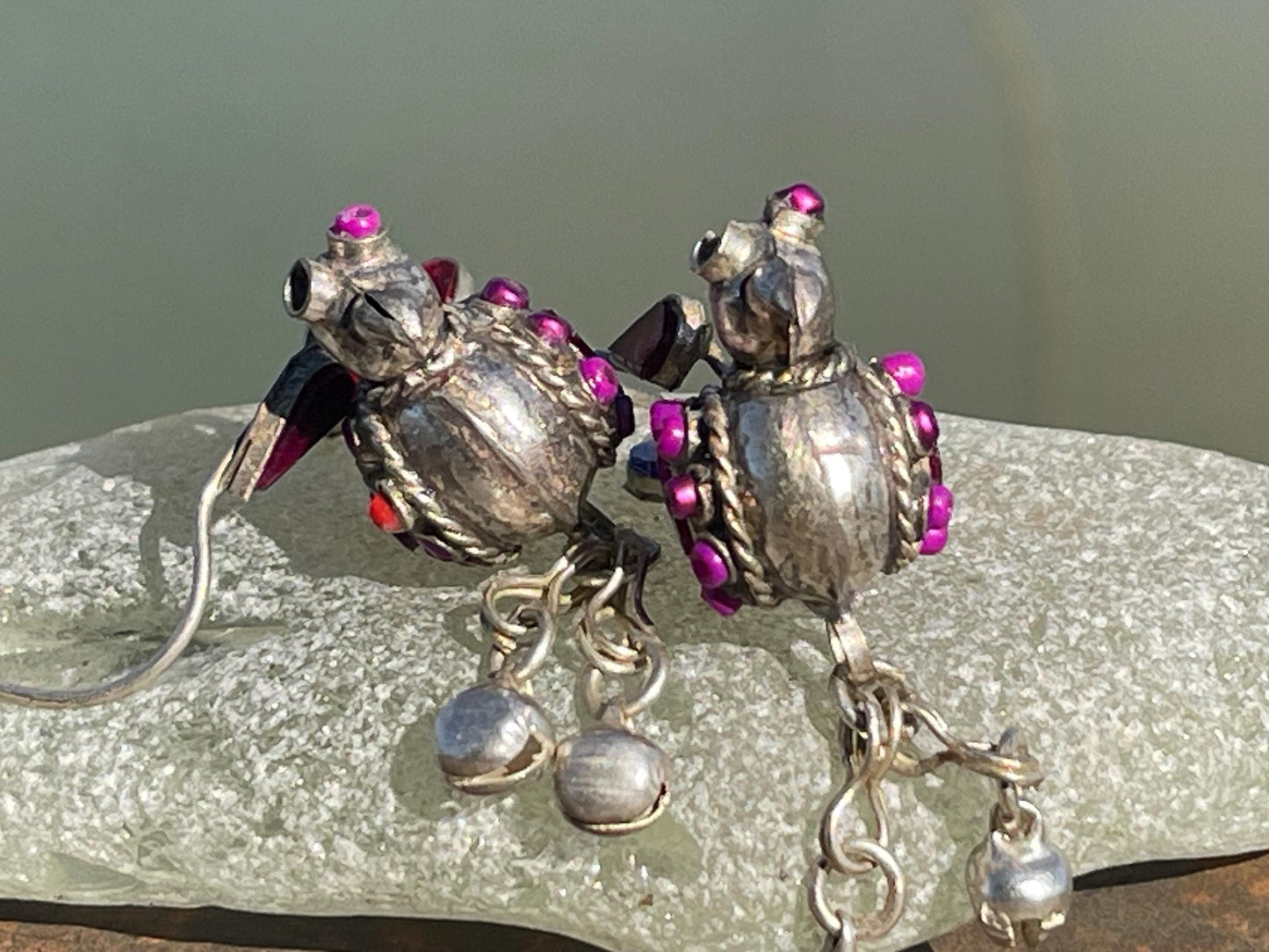 Gypsy jewellery, vintage bird earrings, silver bird earrings, vintage bird jewellery, ethical jewellery,  gypsy earrings, unusual gift ideas