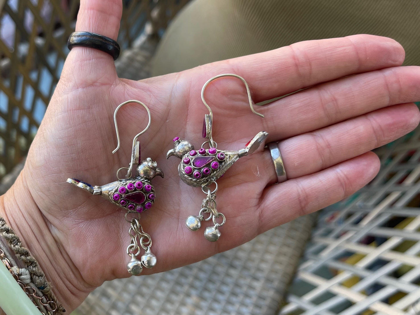 Gypsy jewellery, vintage bird earrings, silver bird earrings, vintage bird jewellery, ethical jewellery,  gypsy earrings, unusual gift ideas