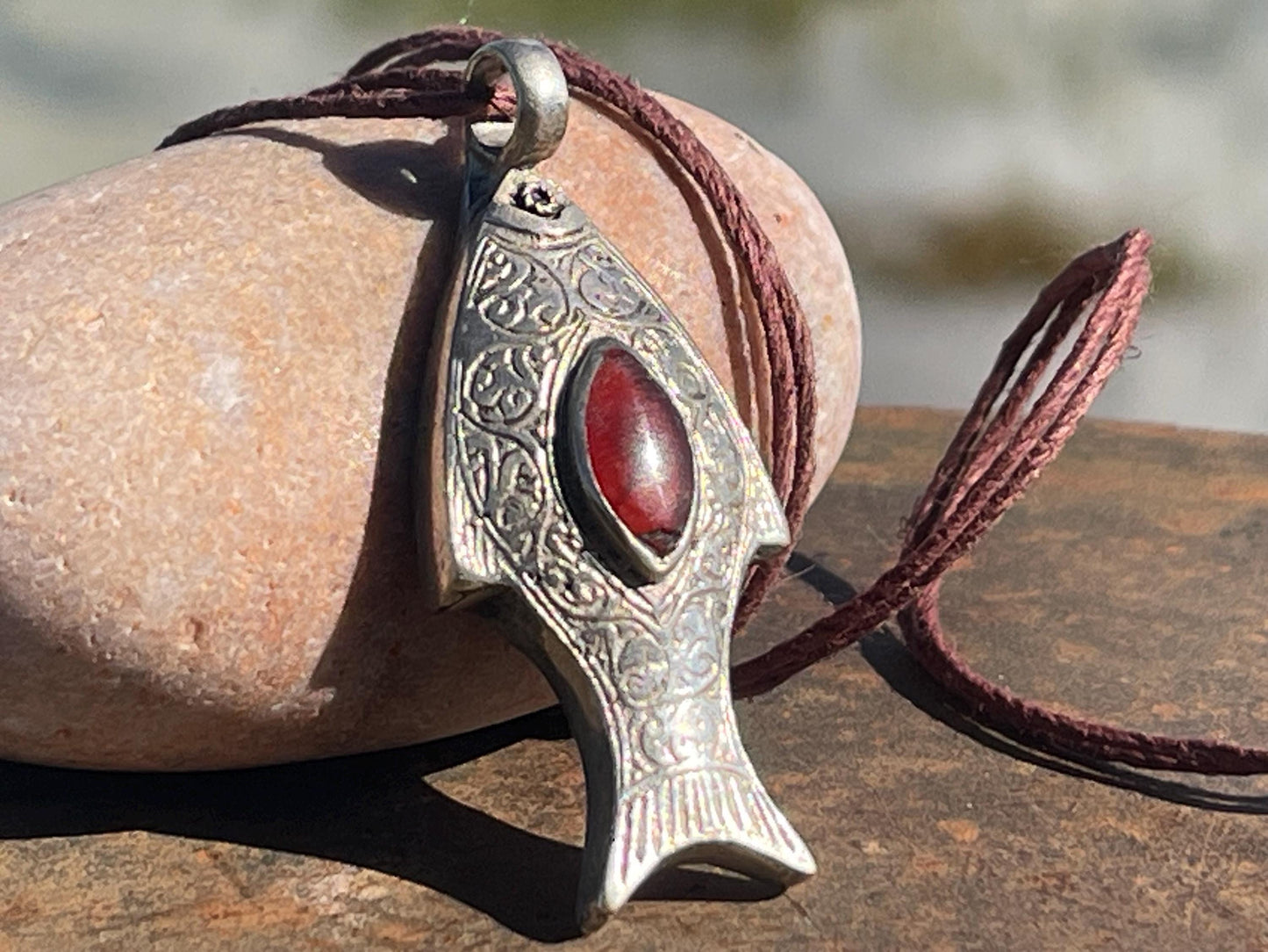 Gypsy jewellery, fish necklace, eco friendly jewellery, vintage jewellery, ethical jewellery, fish pendant, boho necklace, unique necklace