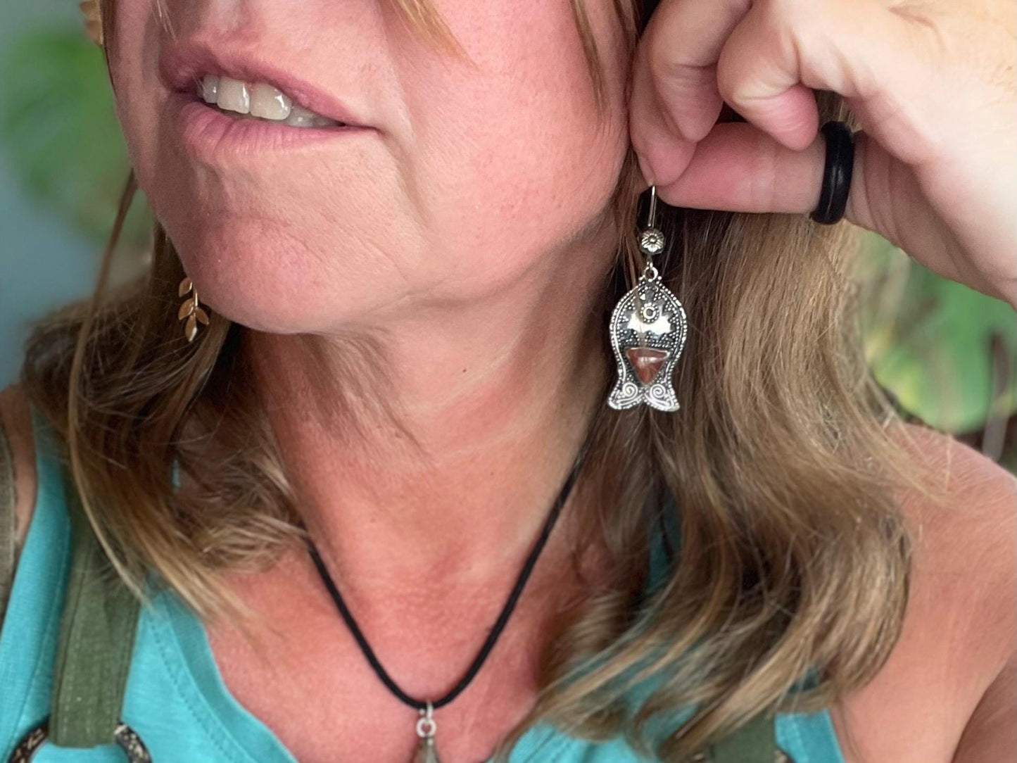 Gypsy jewellery, vintage fish earrings, silver fish earrings, vintage fish jewellery, ethical jewellery,  gypsy earrings, unusual gift ideas