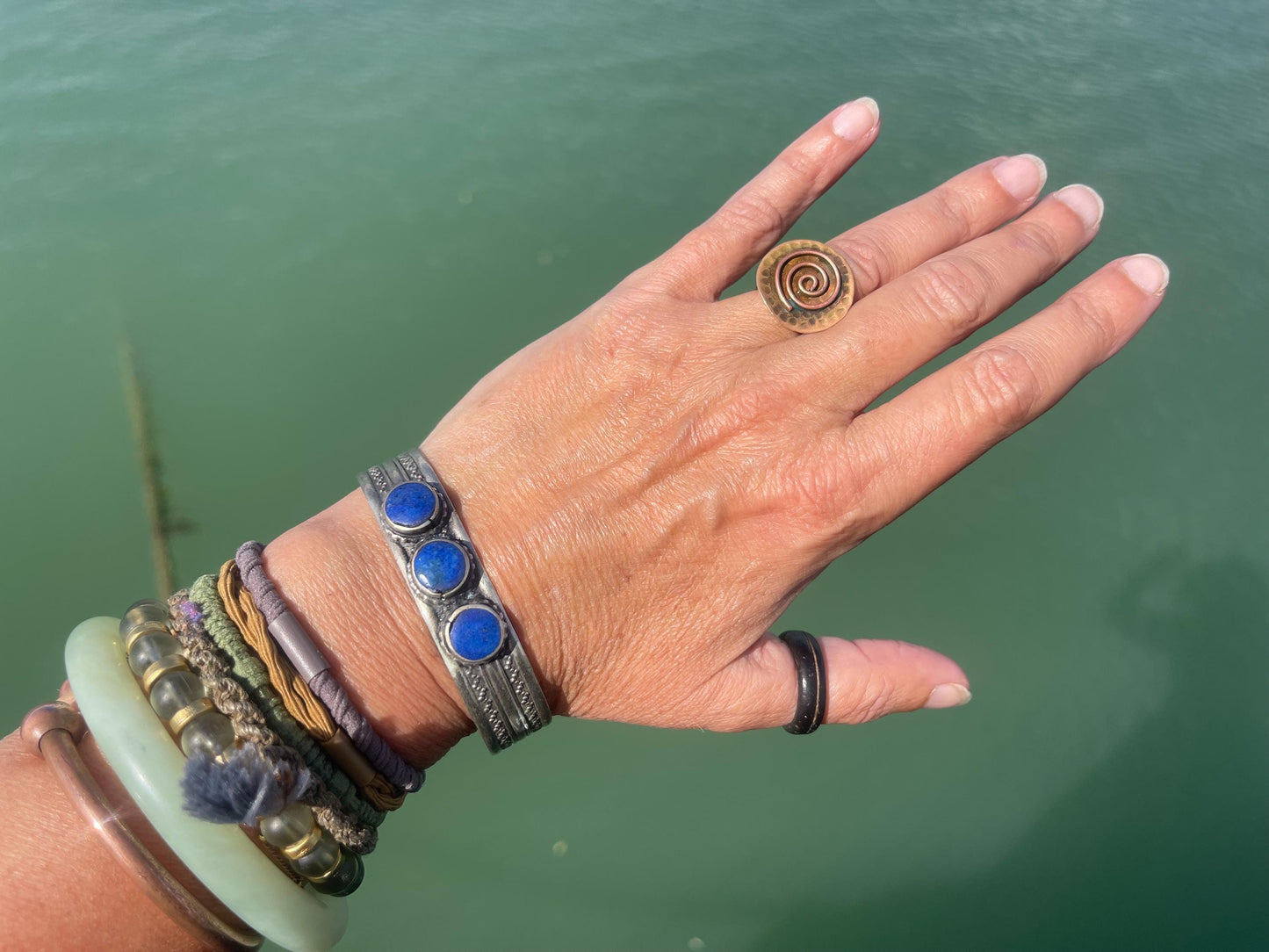 Vintage lapis bangle, vintage jewellery, ethical jewellery, belly dance bracelet, boho bracelet, lapis bracelet, vintage lapis jewellery