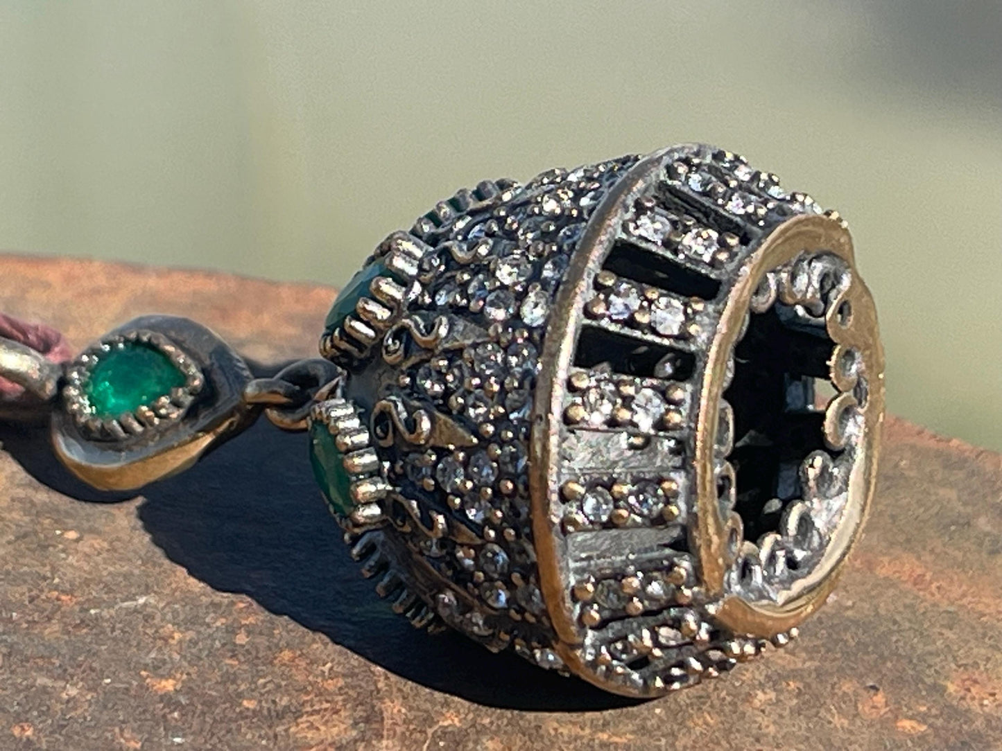 Fabulous vintage necklace, large necklace, boho vintage jewellery, ethical jewellery, green statement jewellery. Ethical gifts.