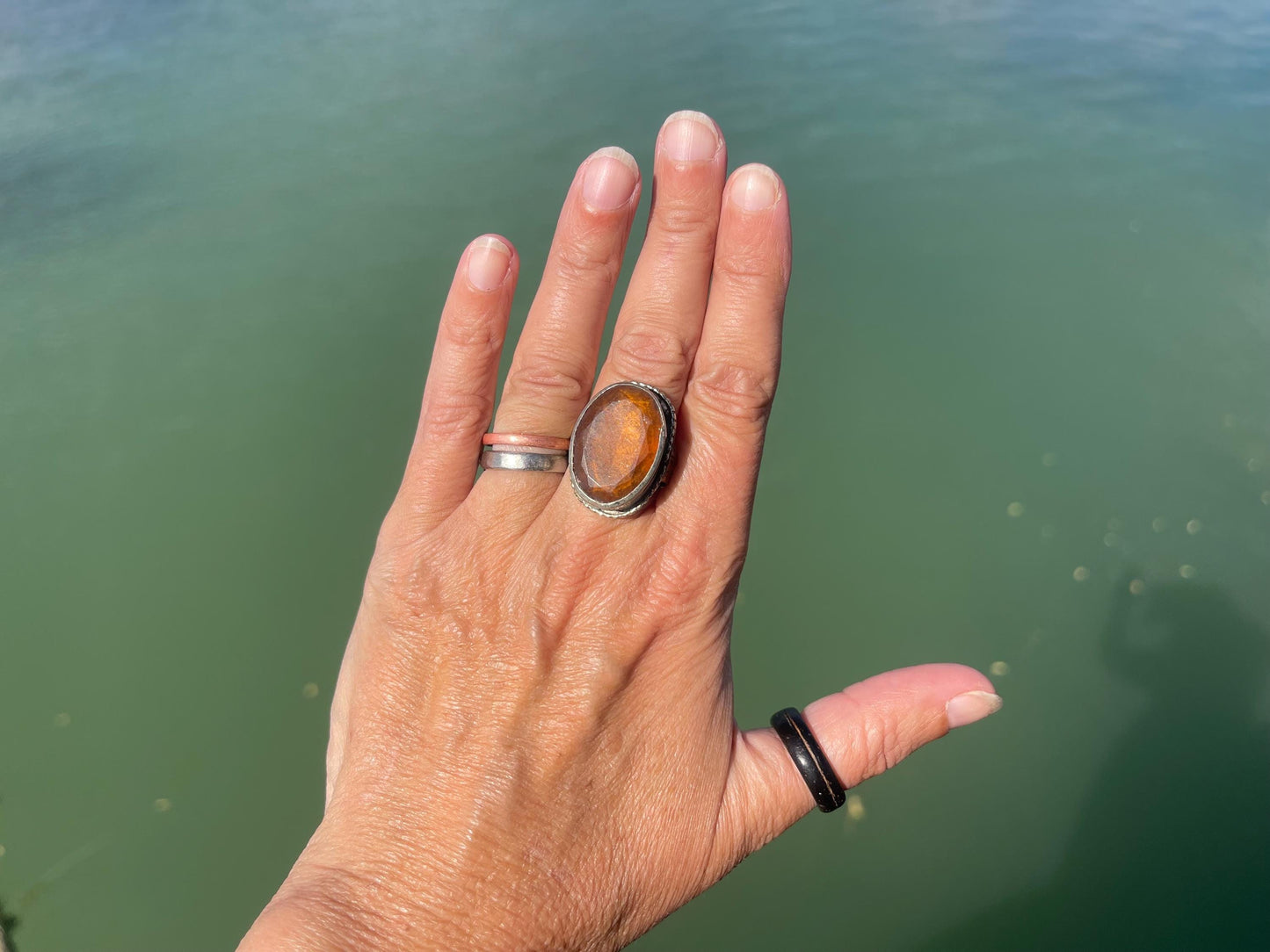 Fabulous vintage ring, large orange ring, boho vintage jewellery, ethical jewellery, gypsy ring. Gypsy jewellery, statement jewellery