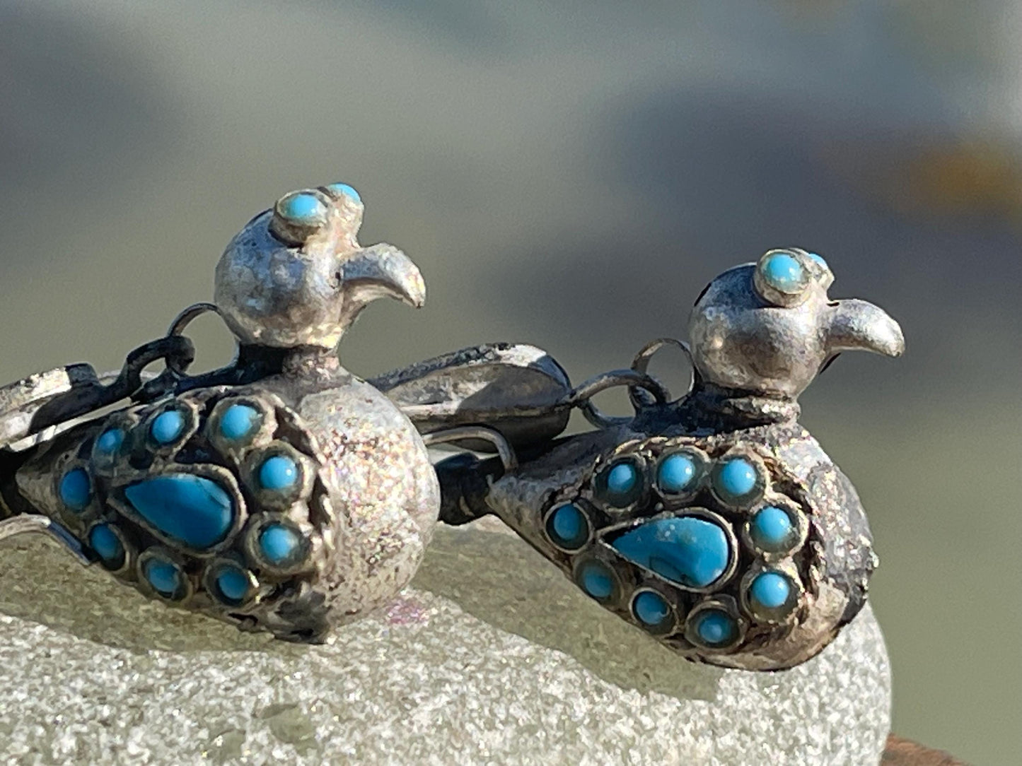 Gypsy jewellery, vintage bird earrings, silver bird earrings, vintage bird jewellery, ethical jewellery,  gypsy earrings, unusual gift ideas