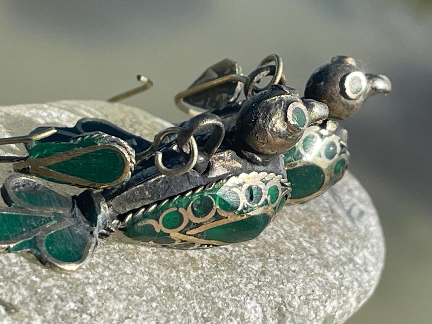 Gypsy jewellery, vintage bird earrings, silver bird earrings, vintage bird jewellery, ethical jewellery,  gypsy earrings, unusual gift ideas