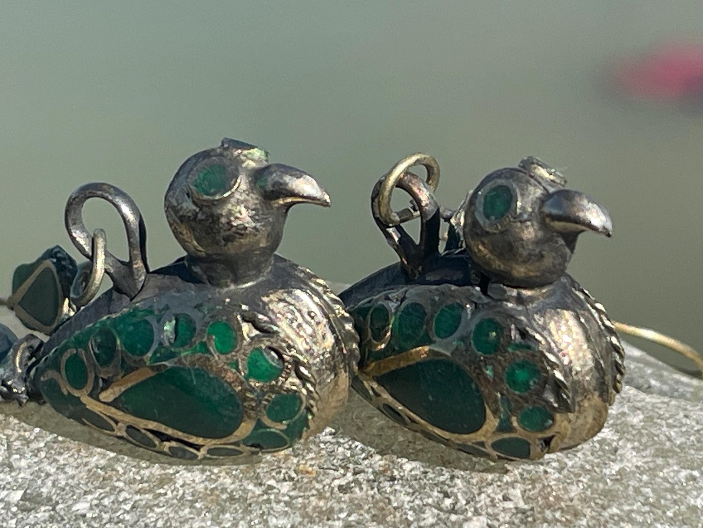 Gypsy jewellery, vintage bird earrings, silver bird earrings, vintage bird jewellery, ethical jewellery,  gypsy earrings, unusual gift ideas