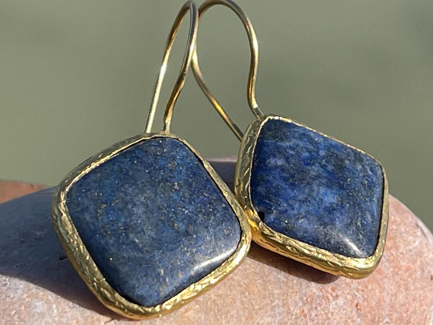 Vintage earrings, eco friendly earrings, ethical jewellery, lapis earrings, lapis jewellery. Retro earrings, boho earrings, gift for her