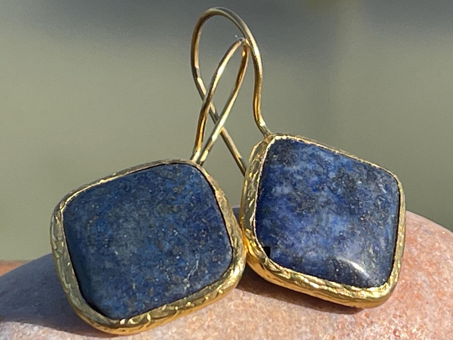 Vintage earrings, eco friendly earrings, ethical jewellery, lapis earrings, lapis jewellery. Retro earrings, boho earrings, gift for her