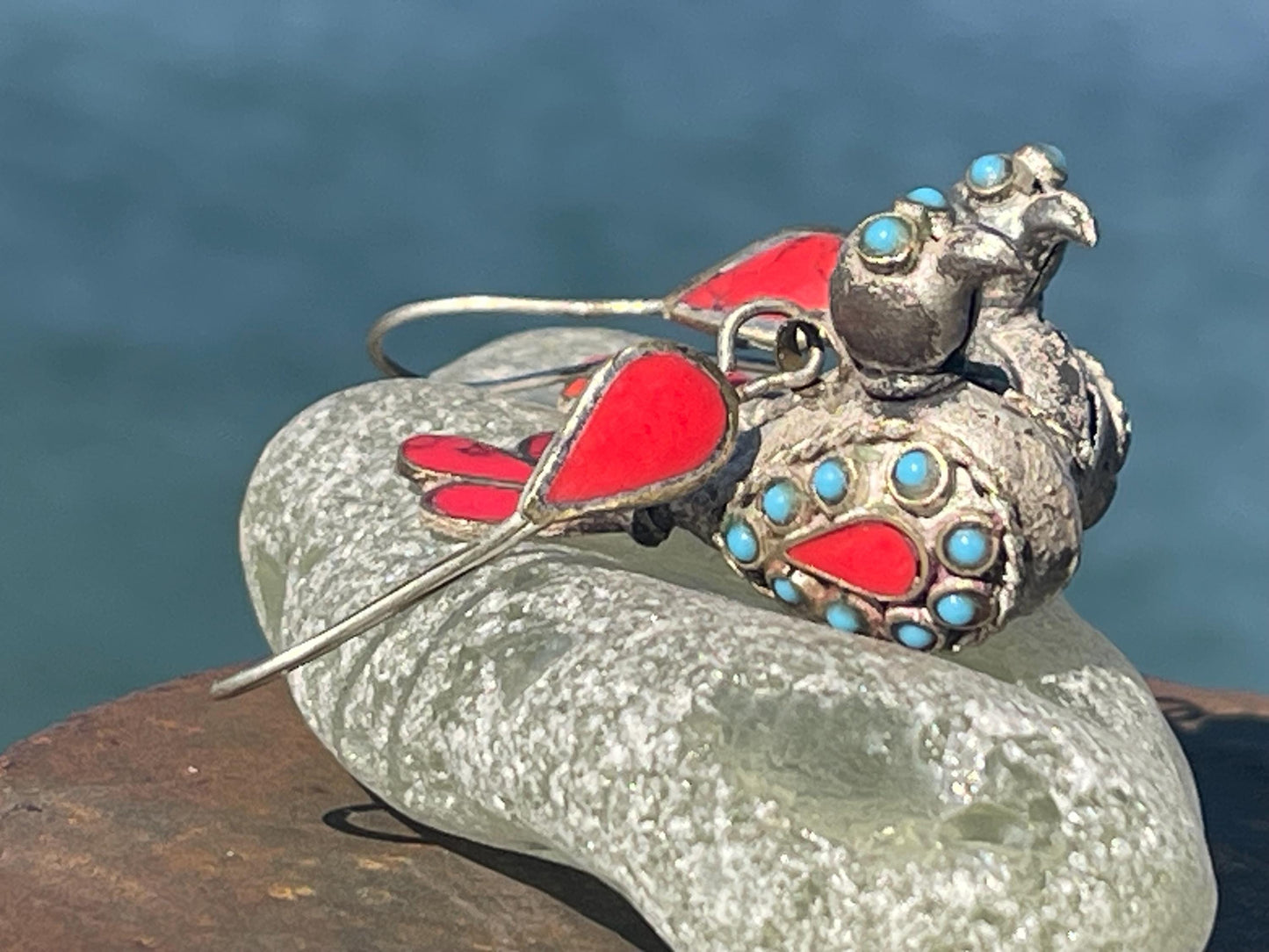 Gypsy jewellery, vintage bird earrings, silver bird earrings, vintage bird jewellery, ethical jewellery,  gypsy earrings, unusual gift ideas