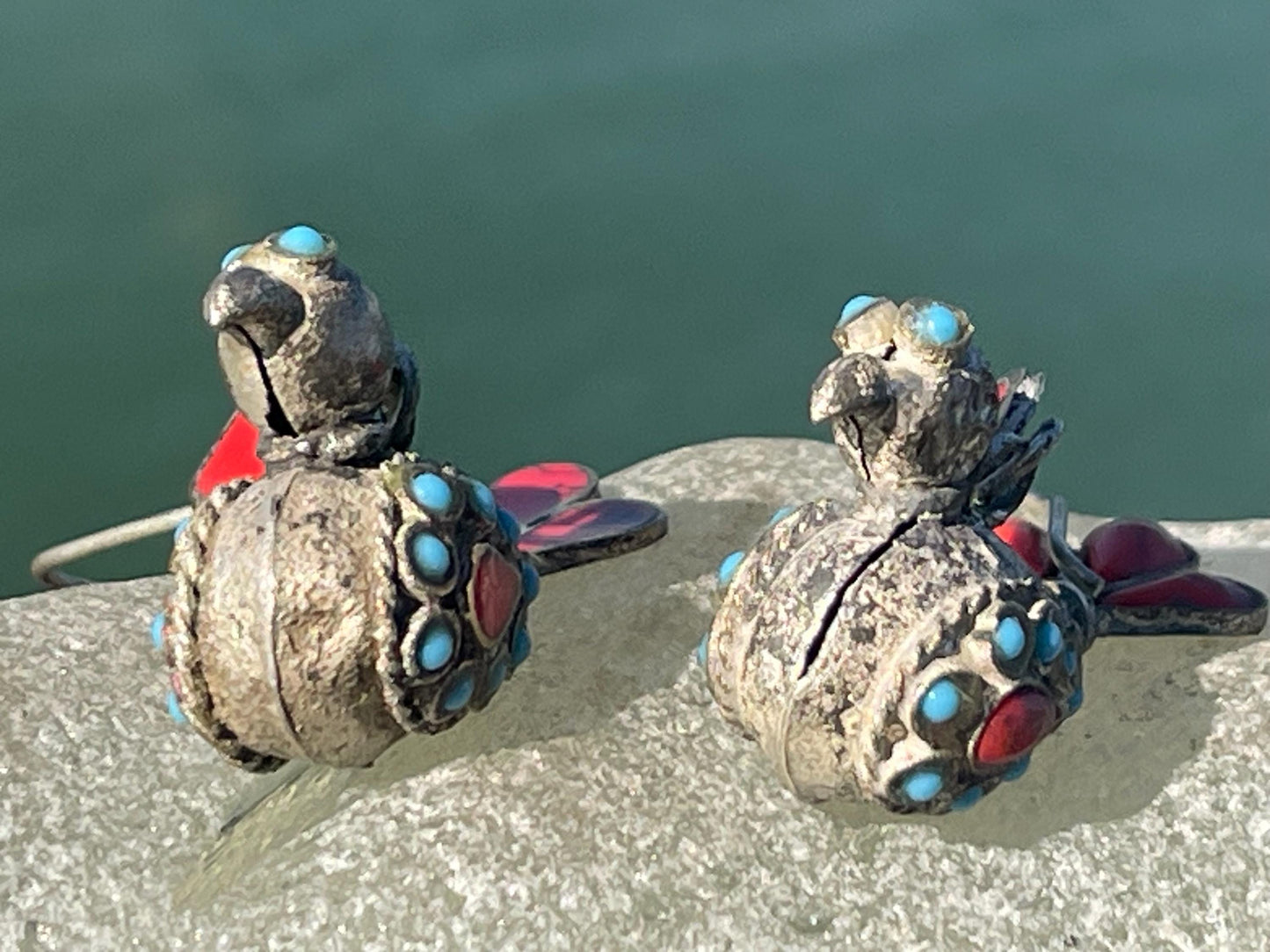 Gypsy jewellery, vintage bird earrings, silver bird earrings, vintage bird jewellery, ethical jewellery,  gypsy earrings, unusual gift ideas