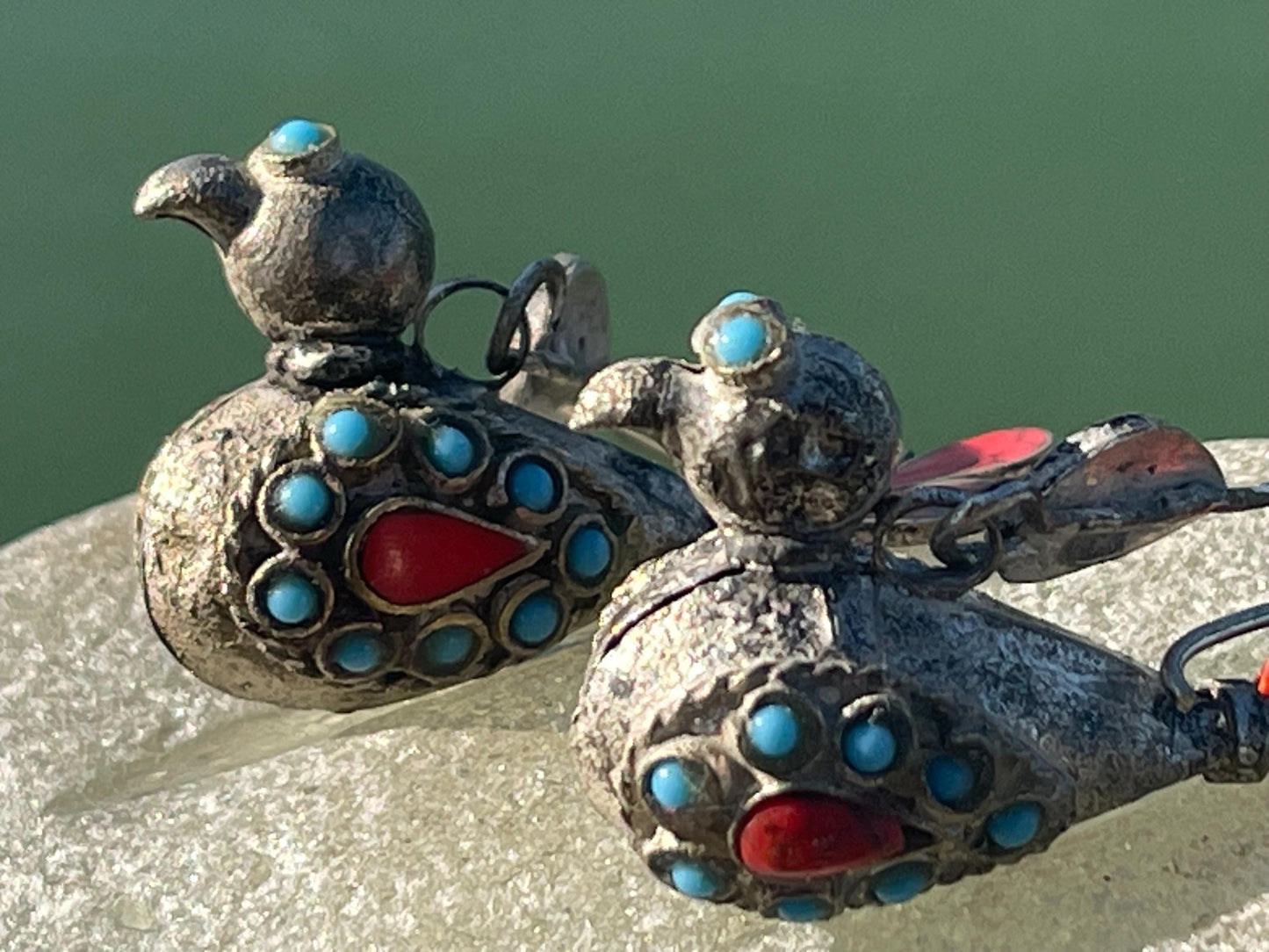 Gypsy jewellery, vintage bird earrings, silver bird earrings, vintage bird jewellery, ethical jewellery,  gypsy earrings, unusual gift ideas