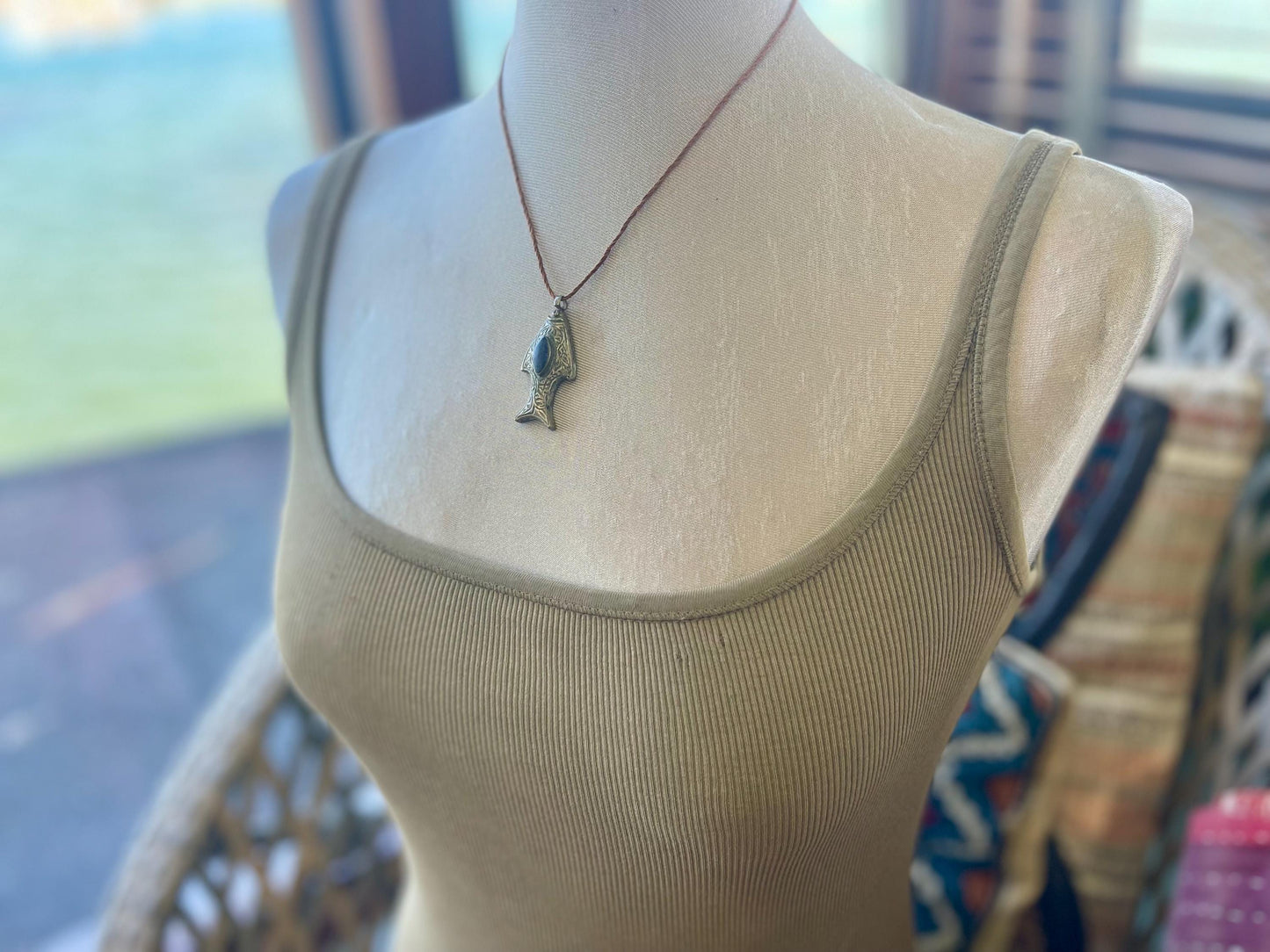 Gypsy jewellery, fish necklace, lapis necklace, vintage jewellery, ethical jewellery, fish pendant, boho necklace, unique lapis fish