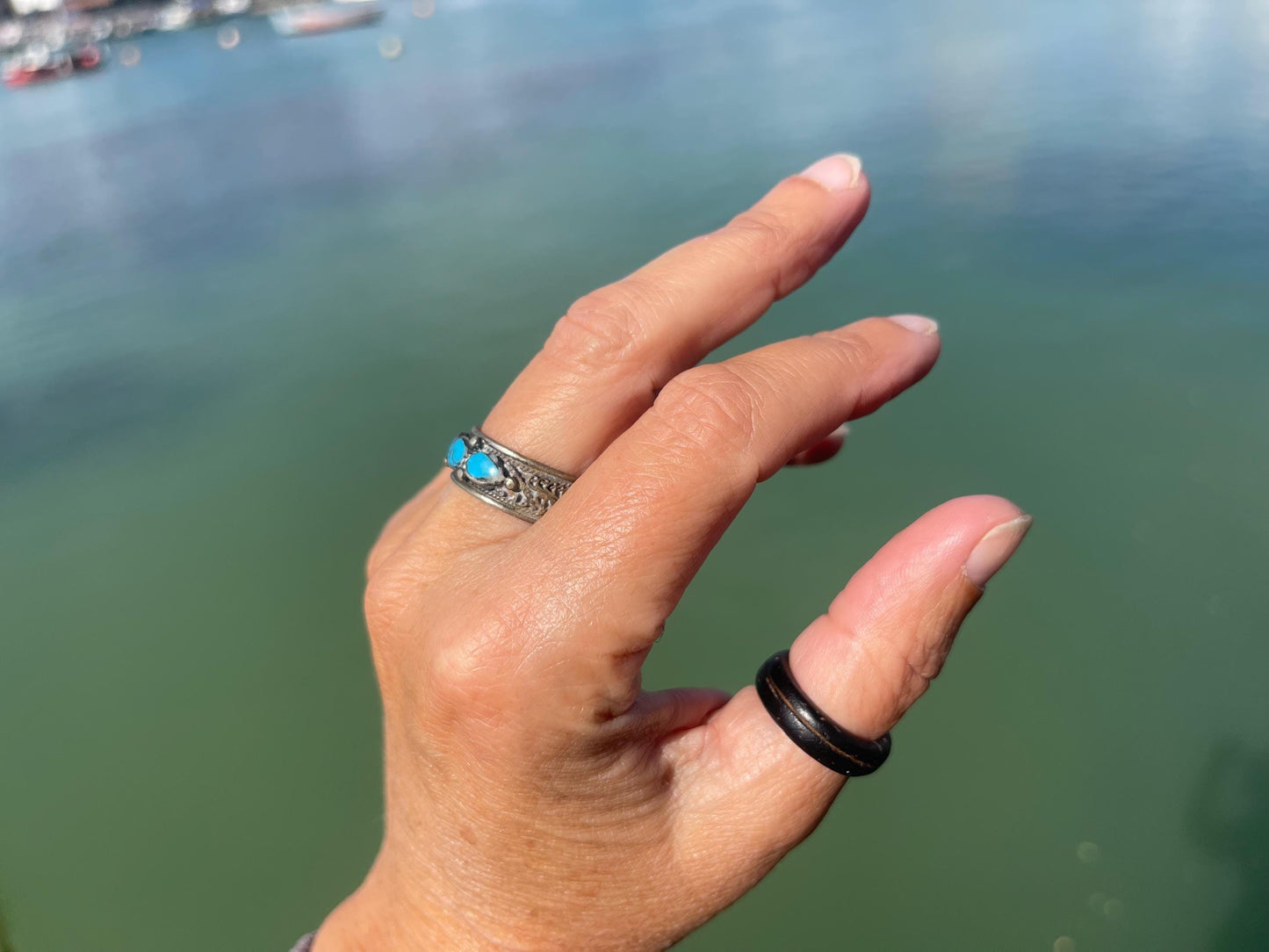 Fabulous vintage ring, old turquoise ring, boho vintage jewellery, ethical jewellery, gypsy ring. Gypsy jewellery, statement jewellery