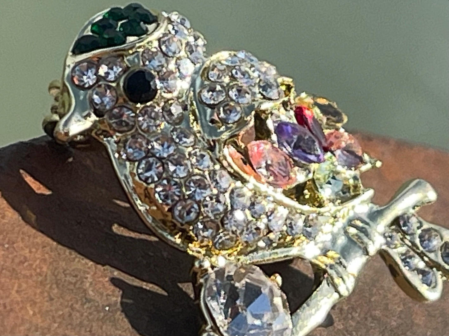 Bird brooch, vintage jewellery, retro jewellery, unusual jewellery, bird brooch, eco friendly gifts for her, ethical jewellery