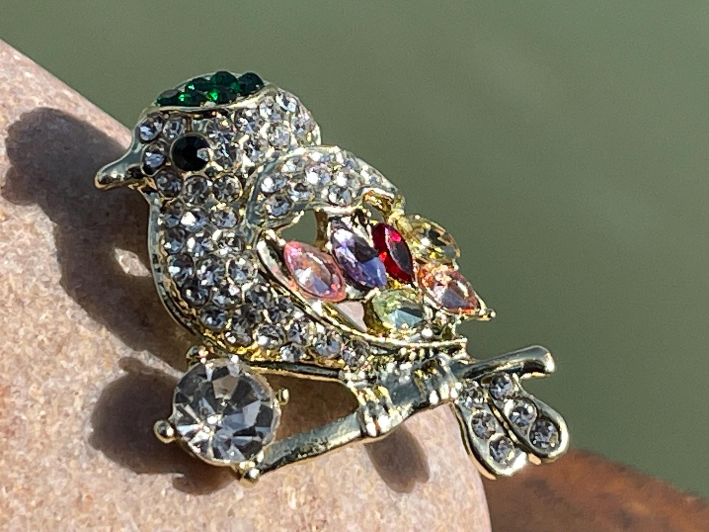 Bird brooch, vintage jewellery, retro jewellery, unusual jewellery, bird brooch, eco friendly gifts for her, ethical jewellery