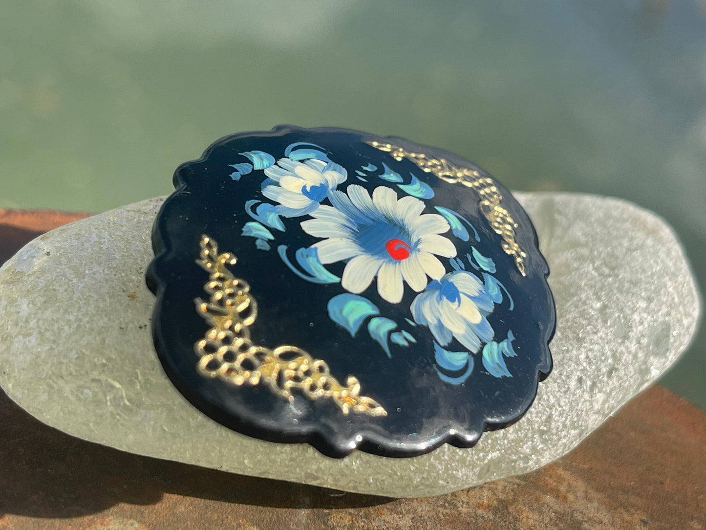 Vintage Russian brooch. Recycled brooch, eco friendly jewellery, ethical jewellery, large brooch. Eco friendly gifts, boho jewellery