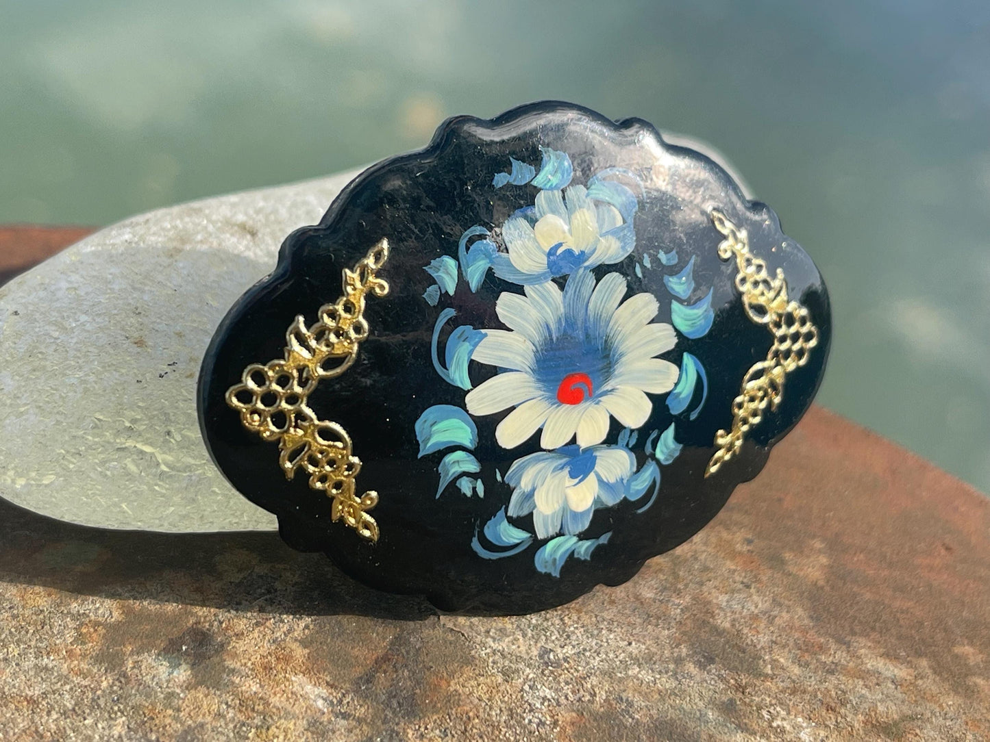 Vintage Russian brooch. Recycled brooch, eco friendly jewellery, ethical jewellery, large brooch. Eco friendly gifts, boho jewellery