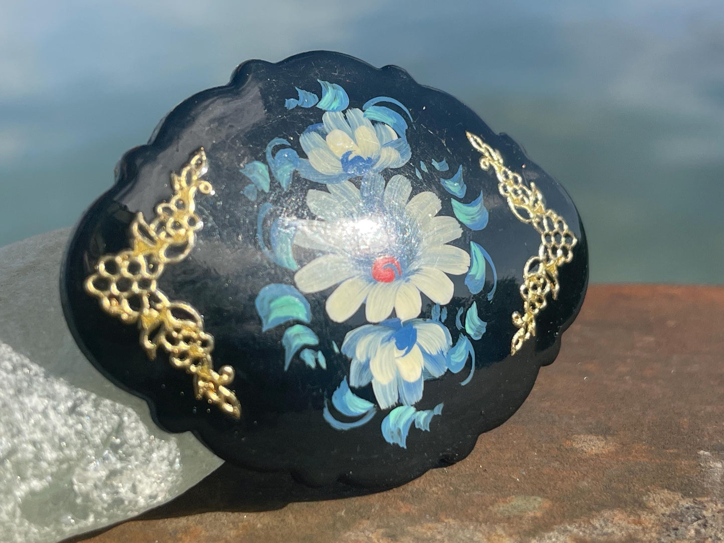 Vintage Russian brooch. Recycled brooch, eco friendly jewellery, ethical jewellery, large brooch. Eco friendly gifts, boho jewellery