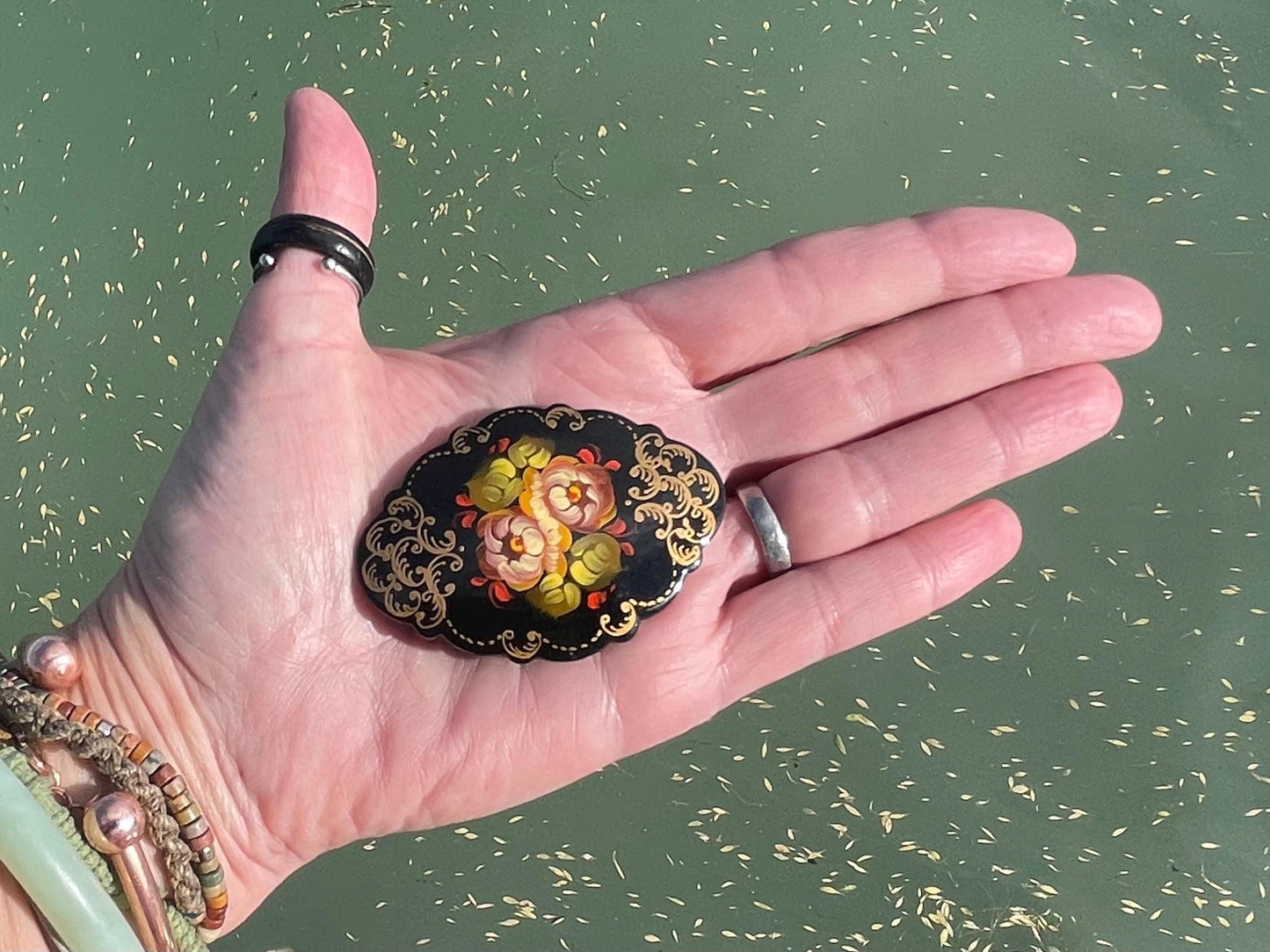 Vintage Russian brooch. Recycled brooch, eco friendly jewellery, ethical jewellery, large brooch. Eco friendly gifts, boho jewellery