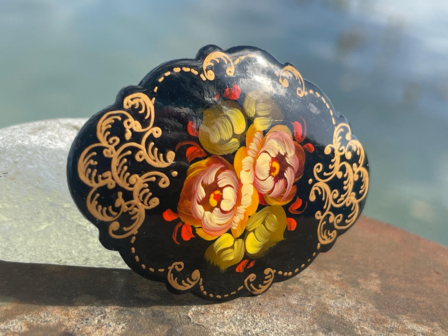 Vintage Russian brooch. Recycled brooch, eco friendly jewellery, ethical jewellery, large brooch. Eco friendly gifts, boho jewellery