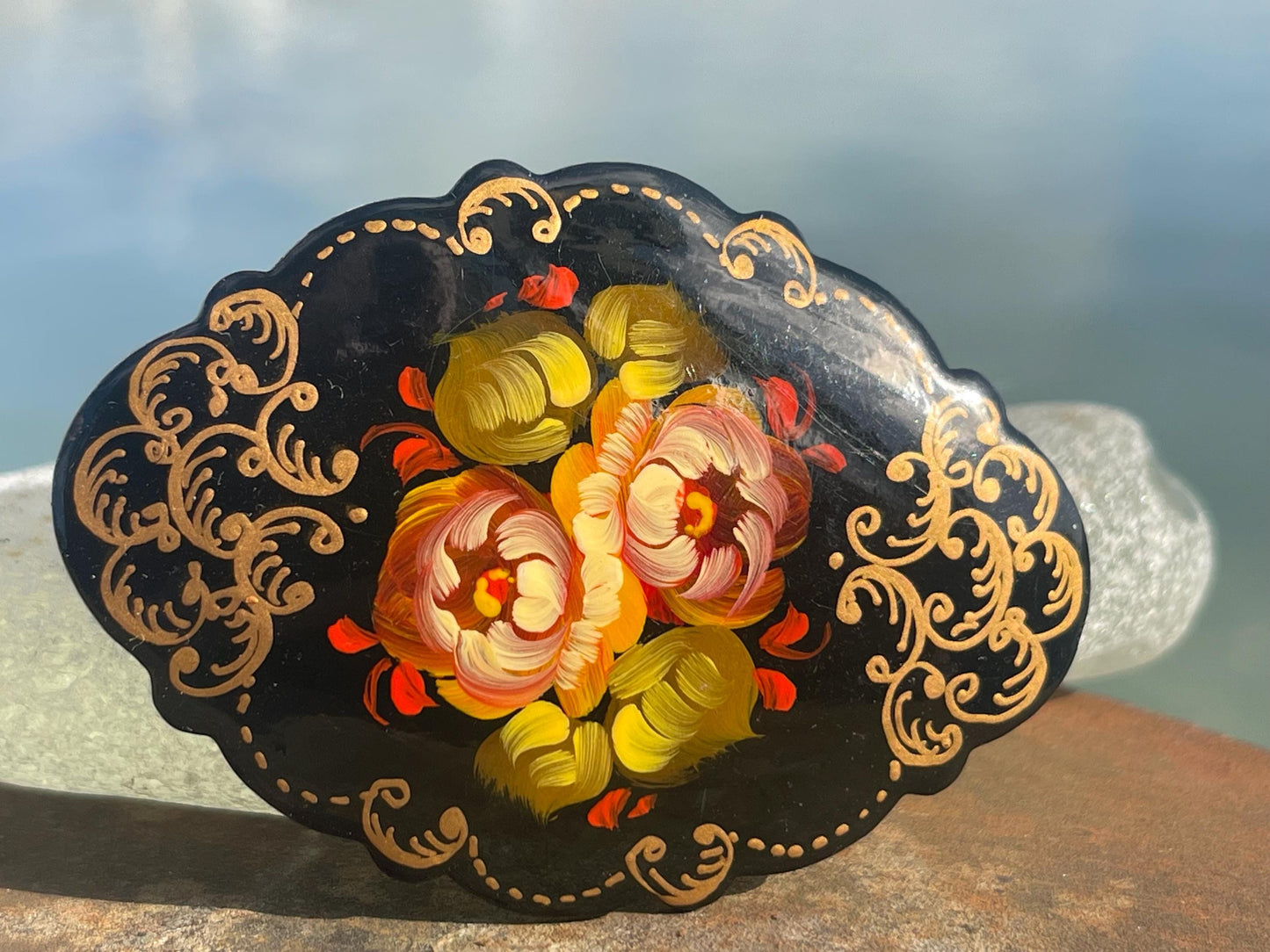 Vintage Russian brooch. Recycled brooch, eco friendly jewellery, ethical jewellery, large brooch. Eco friendly gifts, boho jewellery