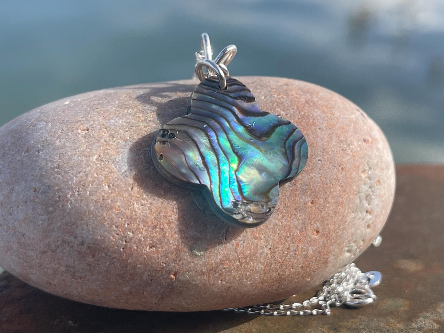 Abalone necklace, abalone jewellery, abalone pendant. Unusual gift for her or gift for him.unique necklace, boho pendant, handmade jewellery