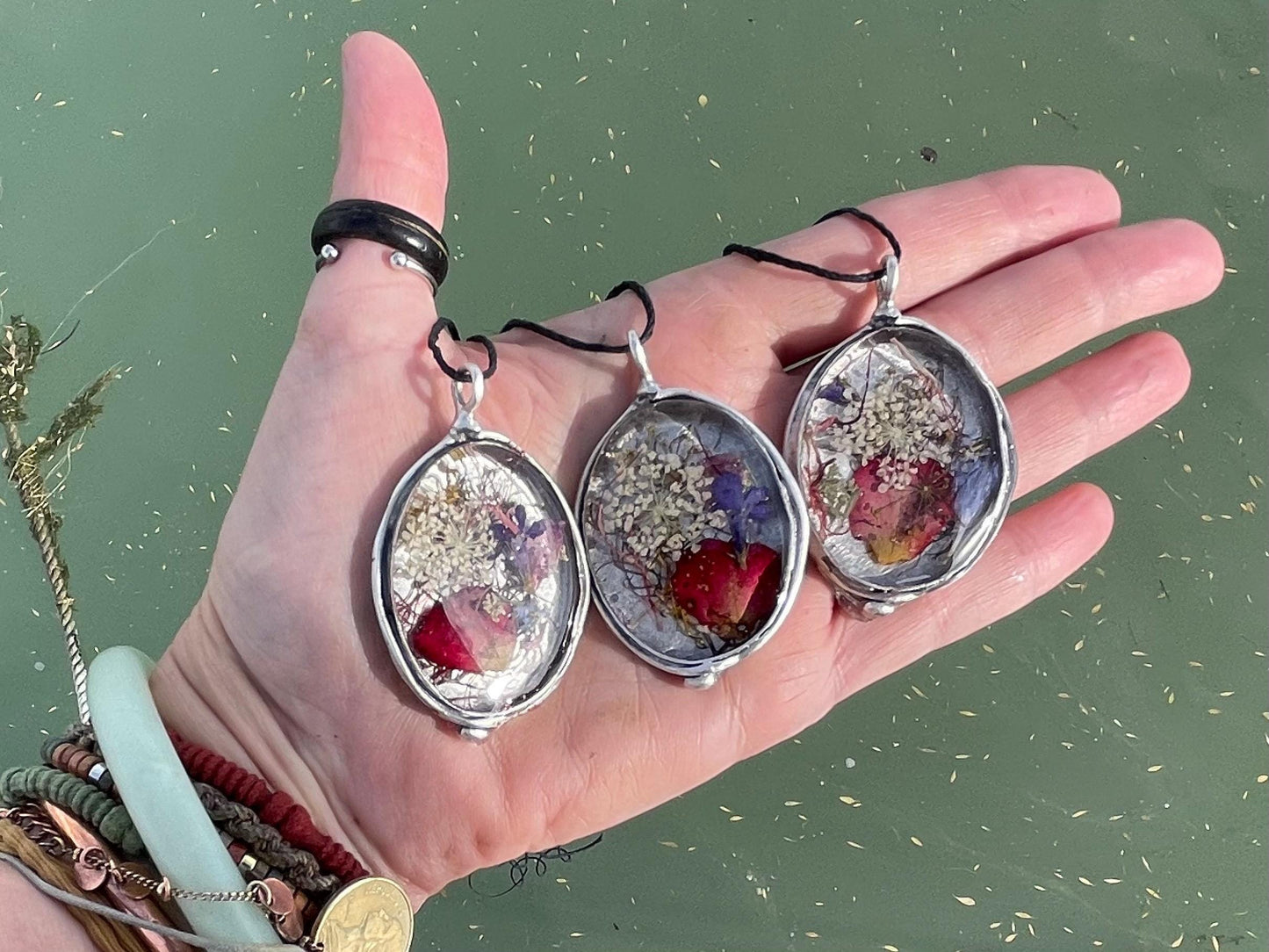 Flower necklace, ethical jewellery, rose necklace, handmade necklace, boho jewellery, gift for her flower pendant, handmade boho necklace