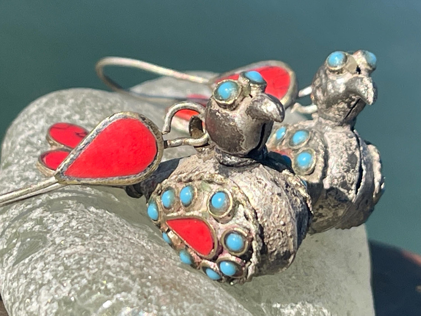 Gypsy jewellery, vintage bird earrings, silver bird earrings, vintage bird jewellery, ethical jewellery,  gypsy earrings, unusual gift ideas