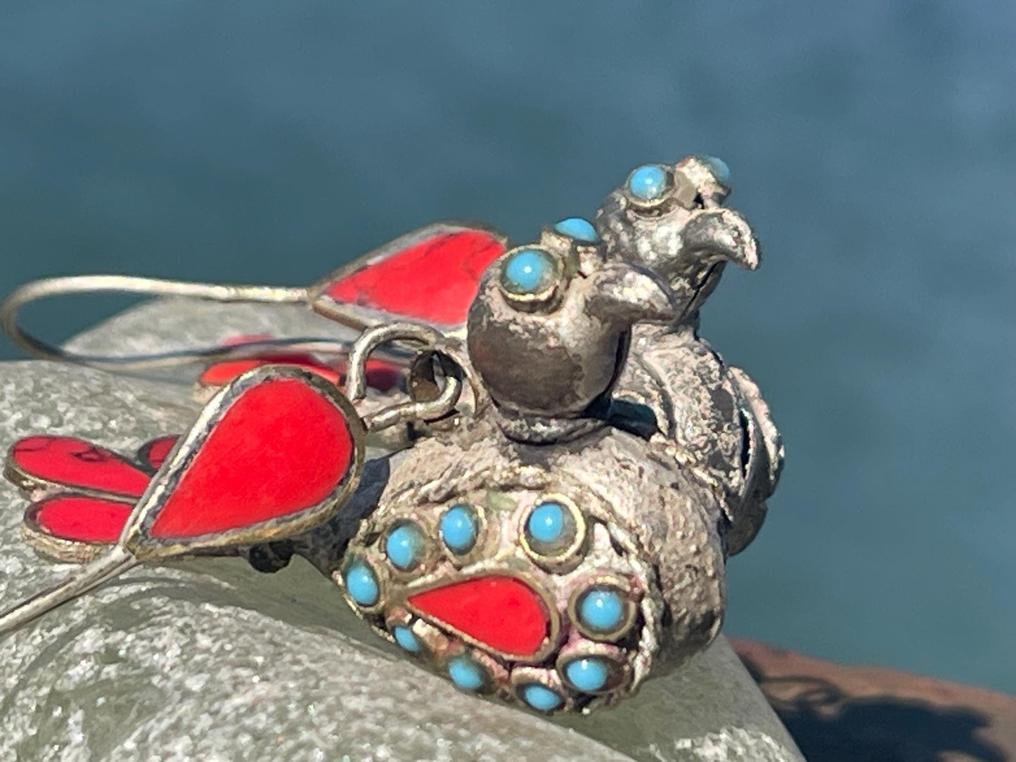 Gypsy jewellery, vintage bird earrings, silver bird earrings, vintage bird jewellery, ethical jewellery,  gypsy earrings, unusual gift ideas
