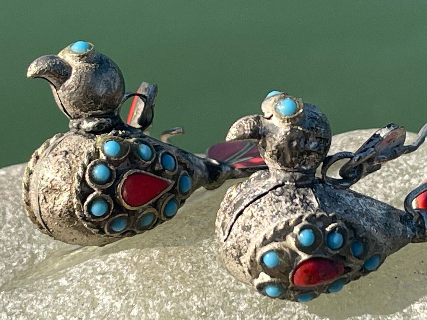 Gypsy jewellery, vintage bird earrings, silver bird earrings, vintage bird jewellery, ethical jewellery,  gypsy earrings, unusual gift ideas