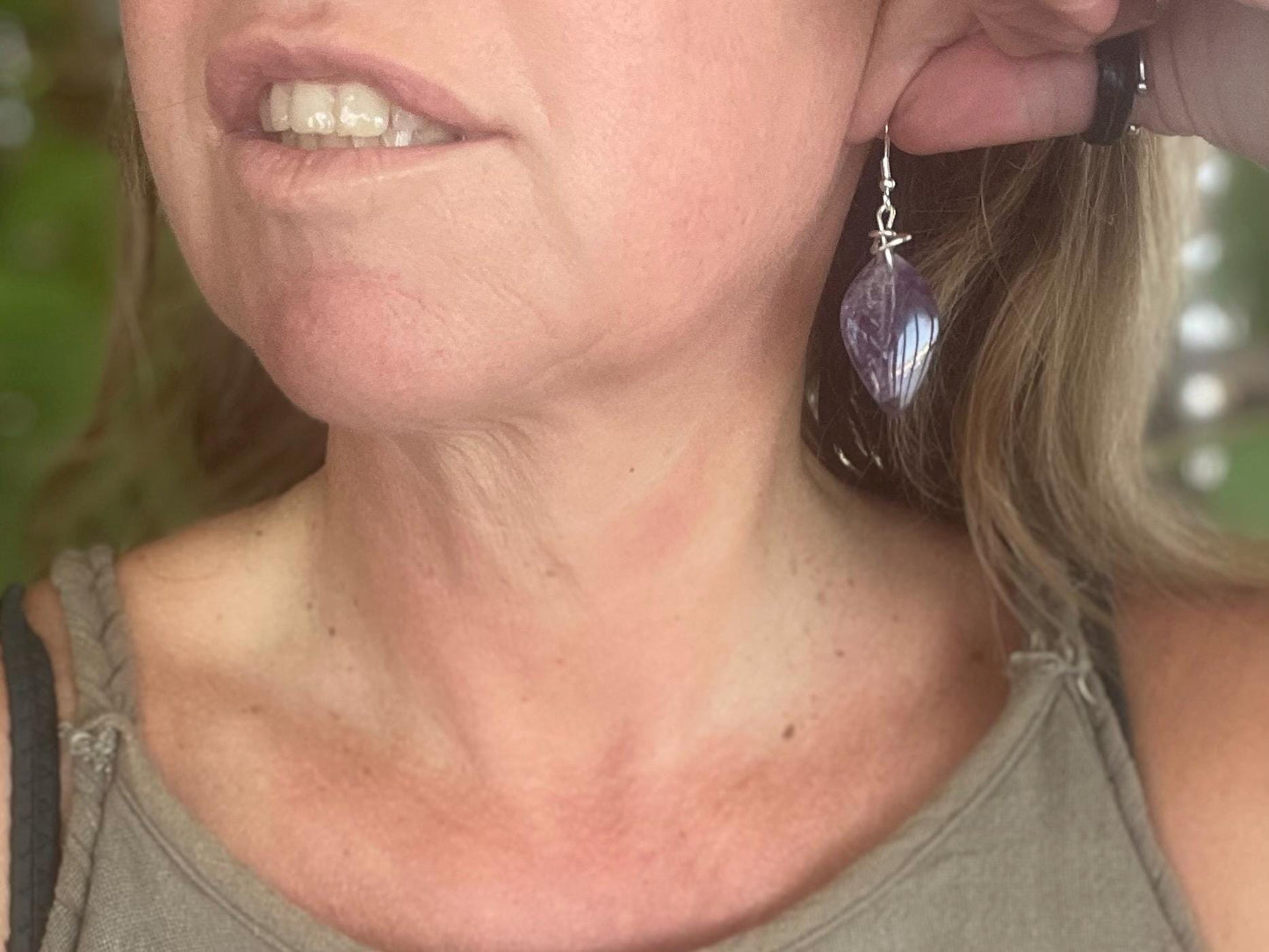 Handmade amethyst earrings, ethical jewellery, amethyst jewellery, handmade purple earrings, eco friendly earrings, purple jewellery, boho