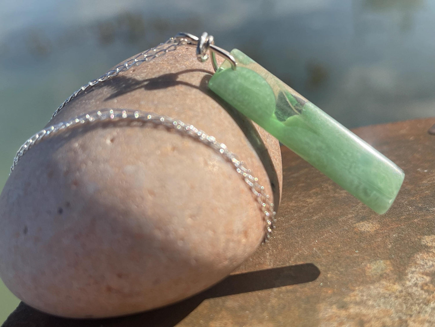 Green onyx pendant, green necklace, green jewellery, gift for him, boho handmade necklace,  romantic gift for her, ethical jewellery