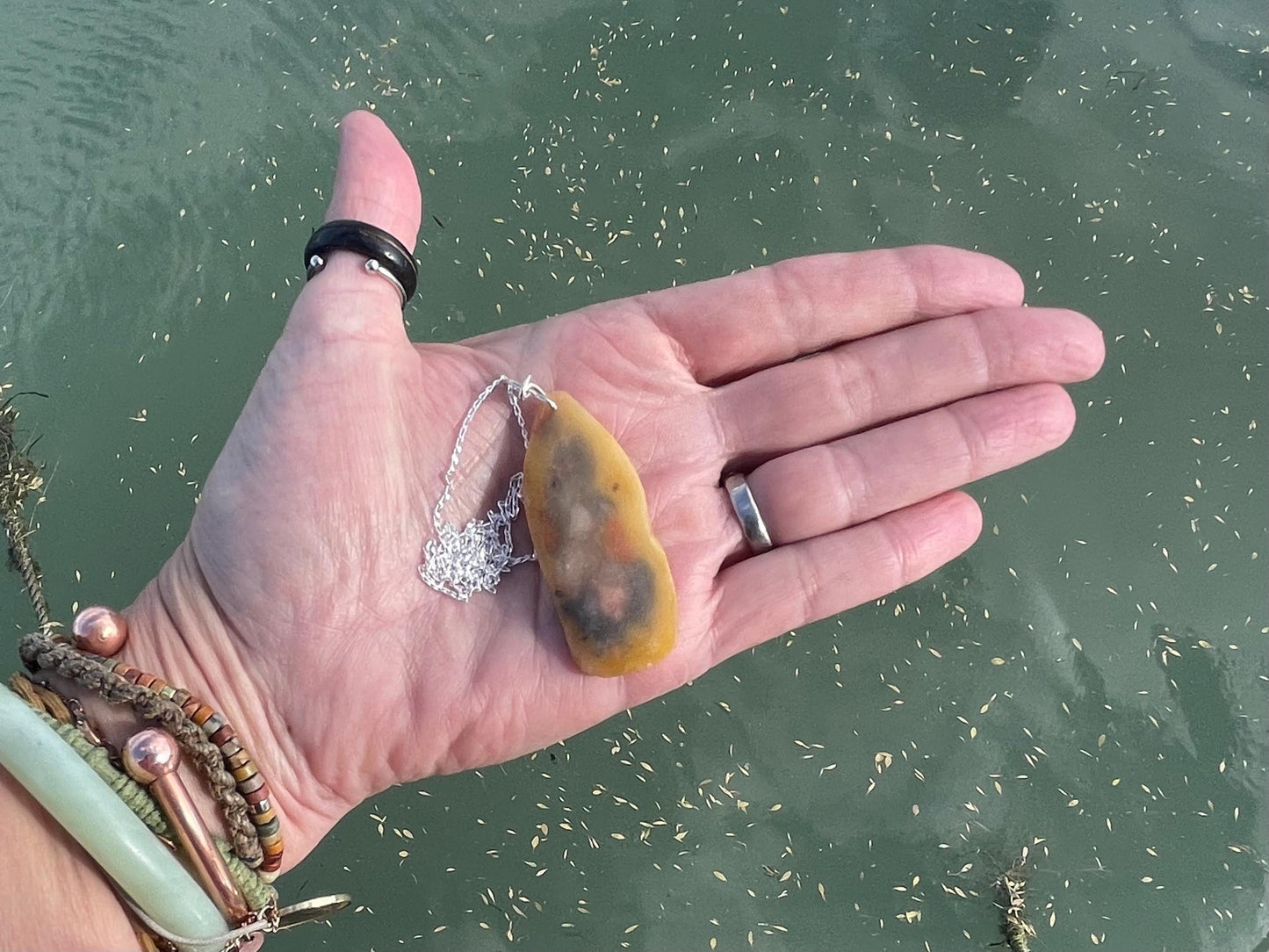 Agate necklace, ethical jewellery, bohemian necklace, unusual jewellery, agate pendant, white gemstone necklace. Boho jewellery