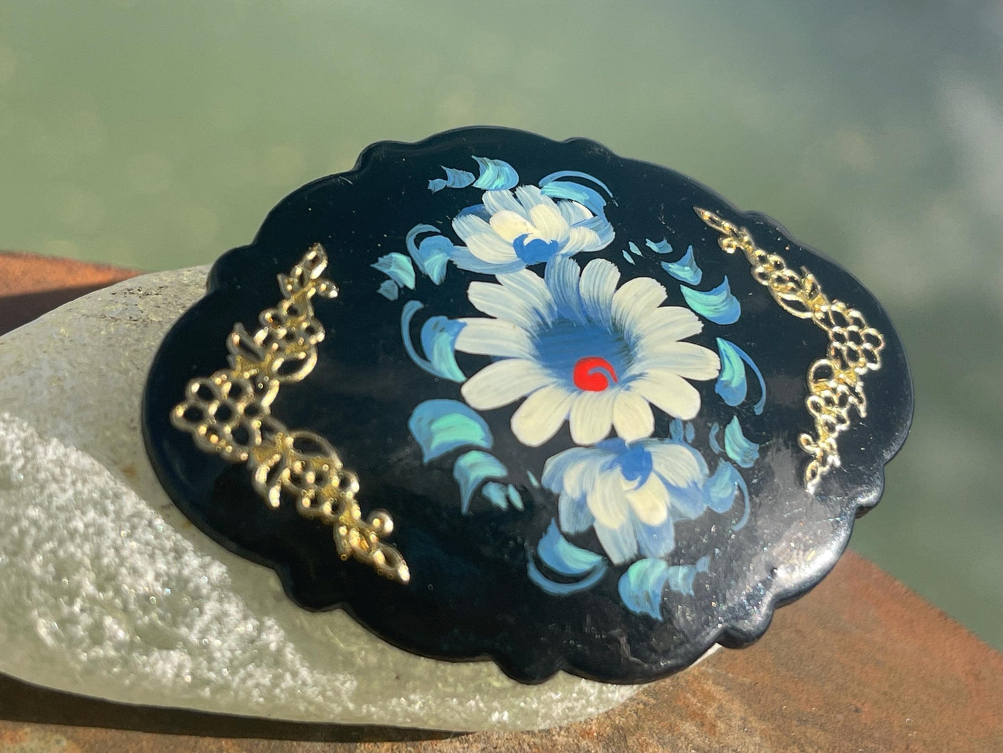 Vintage Russian brooch. Recycled brooch, eco friendly jewellery, ethical jewellery, large brooch. Eco friendly gifts, boho jewellery