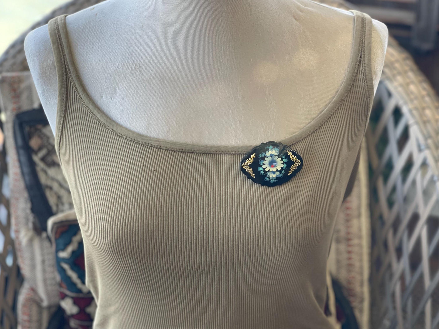 Vintage Russian brooch. Recycled brooch, eco friendly jewellery, ethical jewellery, large brooch. Eco friendly gifts, boho jewellery