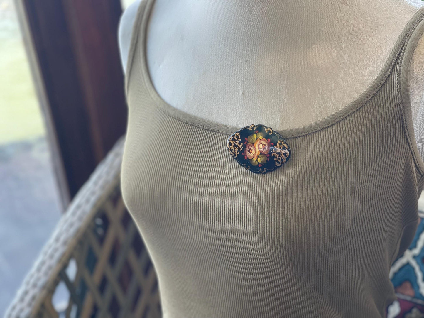 Vintage Russian brooch. Recycled brooch, eco friendly jewellery, ethical jewellery, large brooch. Eco friendly gifts, boho jewellery