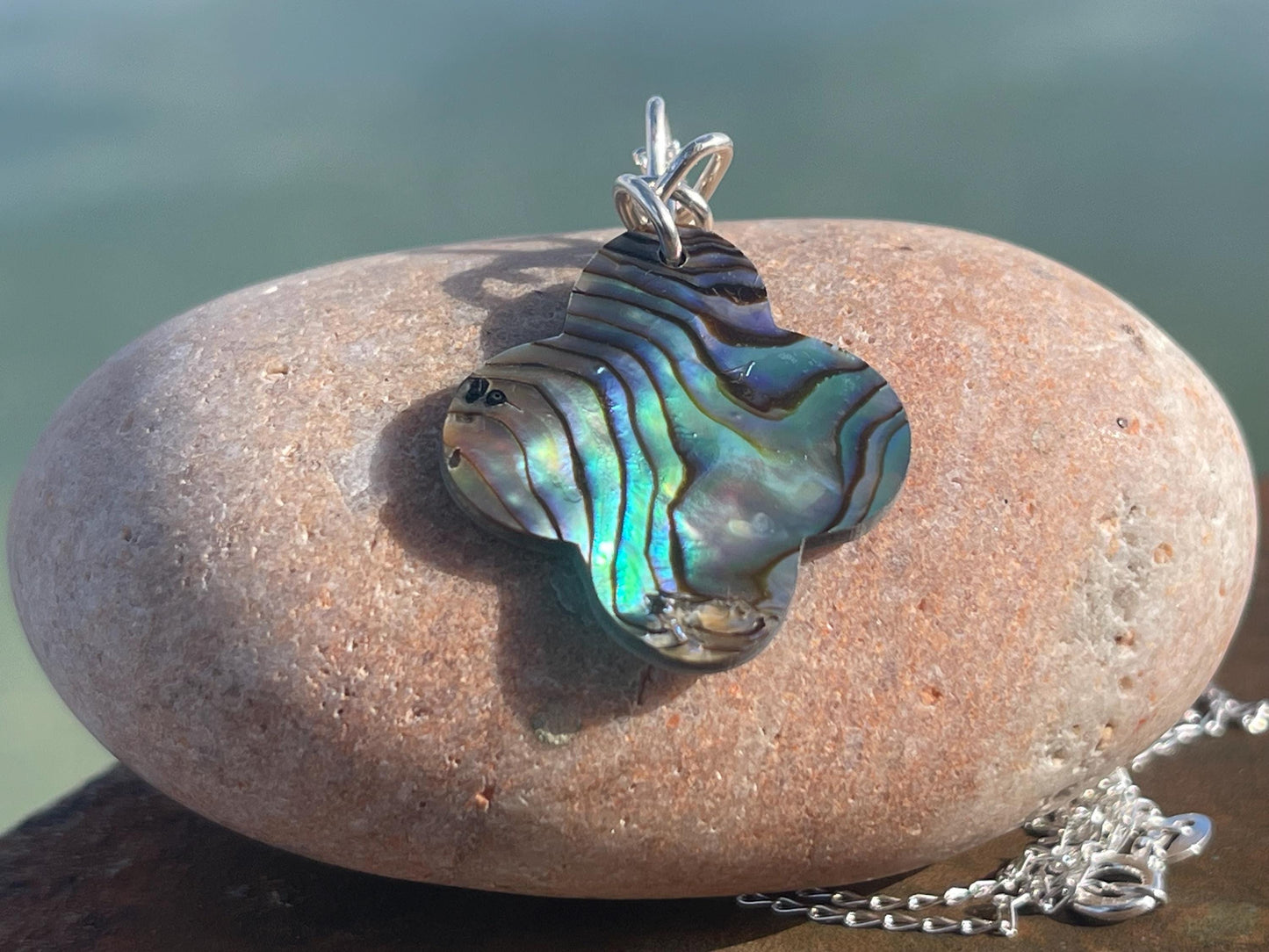 Abalone necklace, abalone jewellery, abalone pendant. Unusual gift for her or gift for him.unique necklace, boho pendant, handmade jewellery